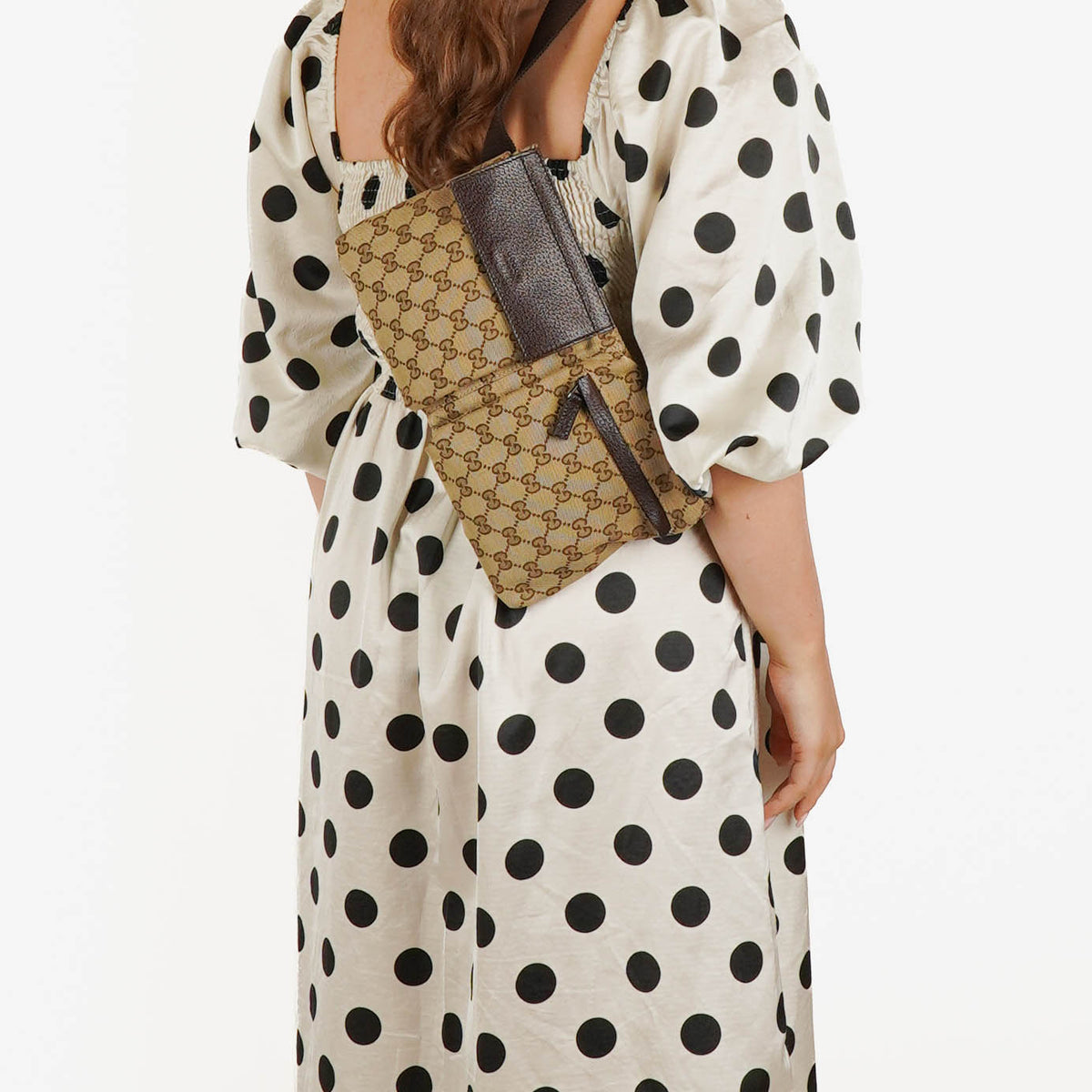 Gucci GG Beige/Brown Monogram Canvas Belt Bag