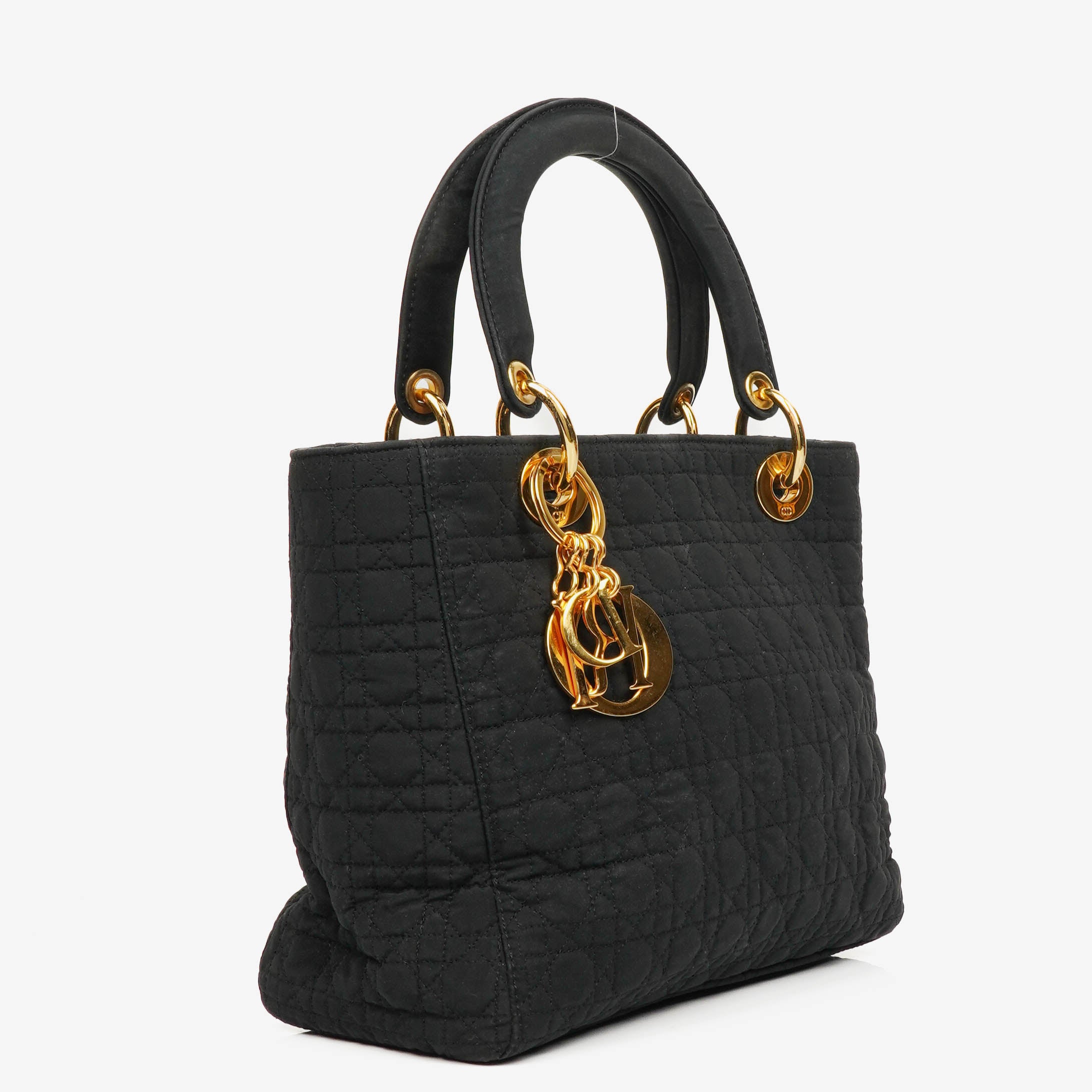 Christian Dior Lady Dior Black Nylon Cannage Bag