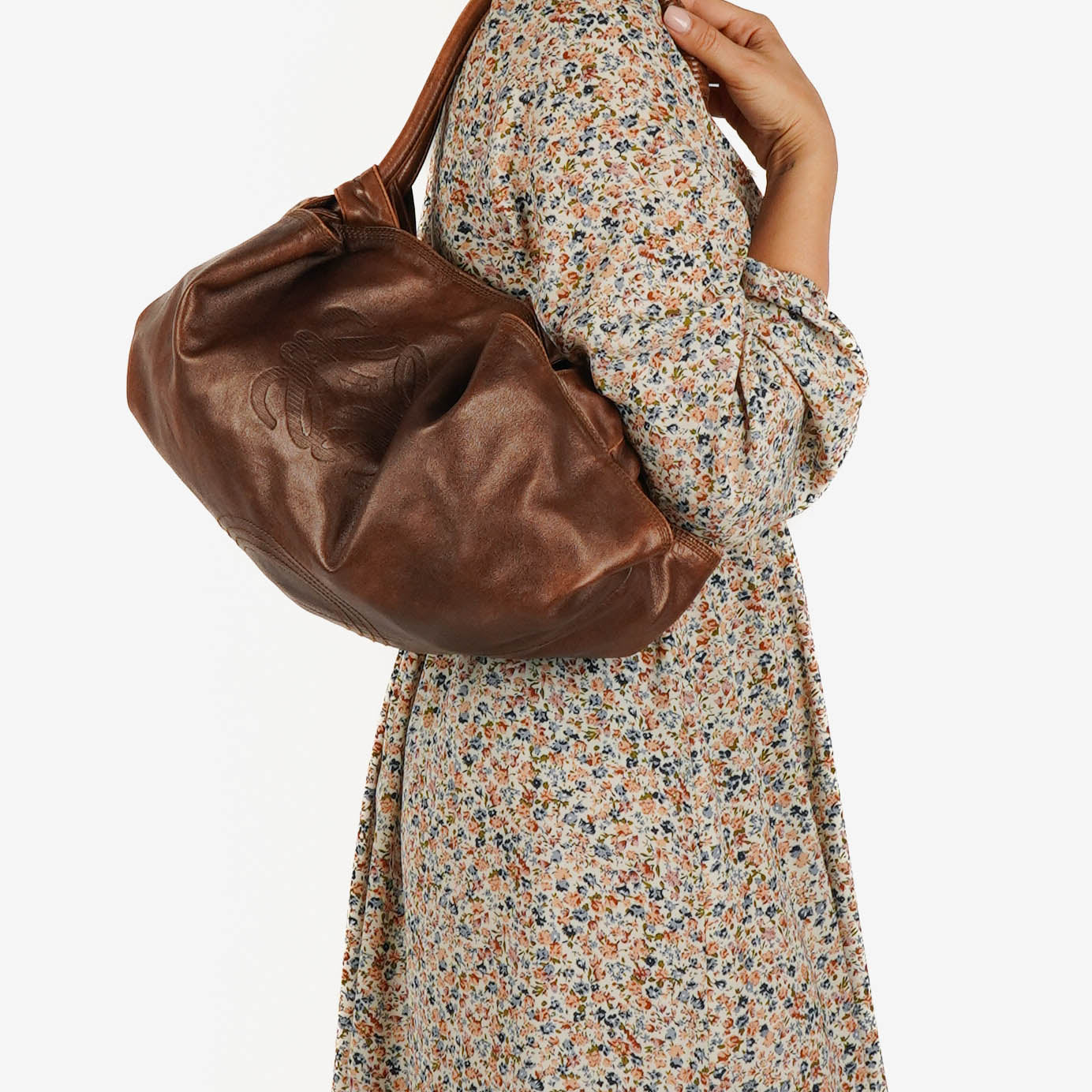 Loewe Brown Aire Nappa Anagram Shoulder Bag