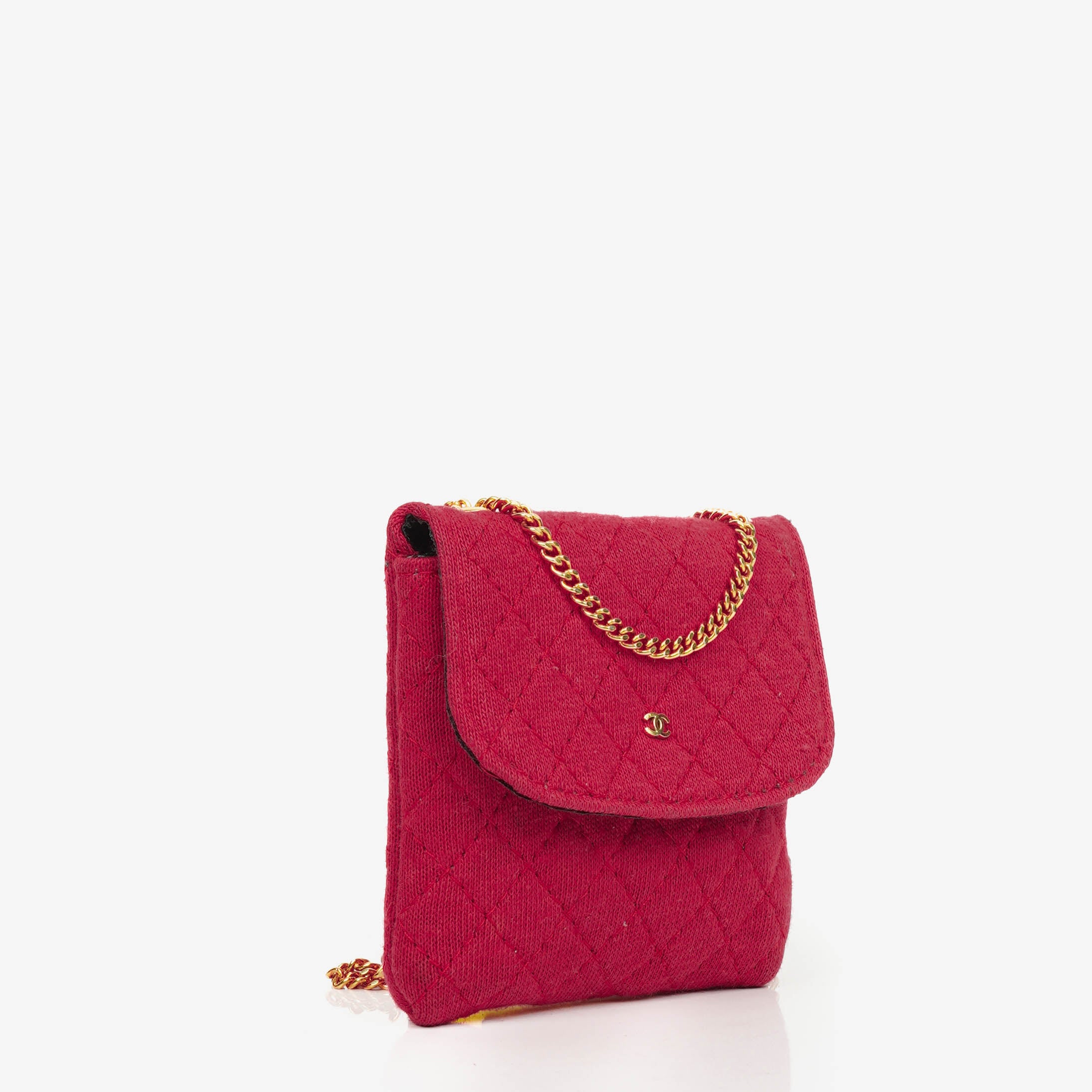 Chanel Micro Jersey Stepp-rote Klappentasche