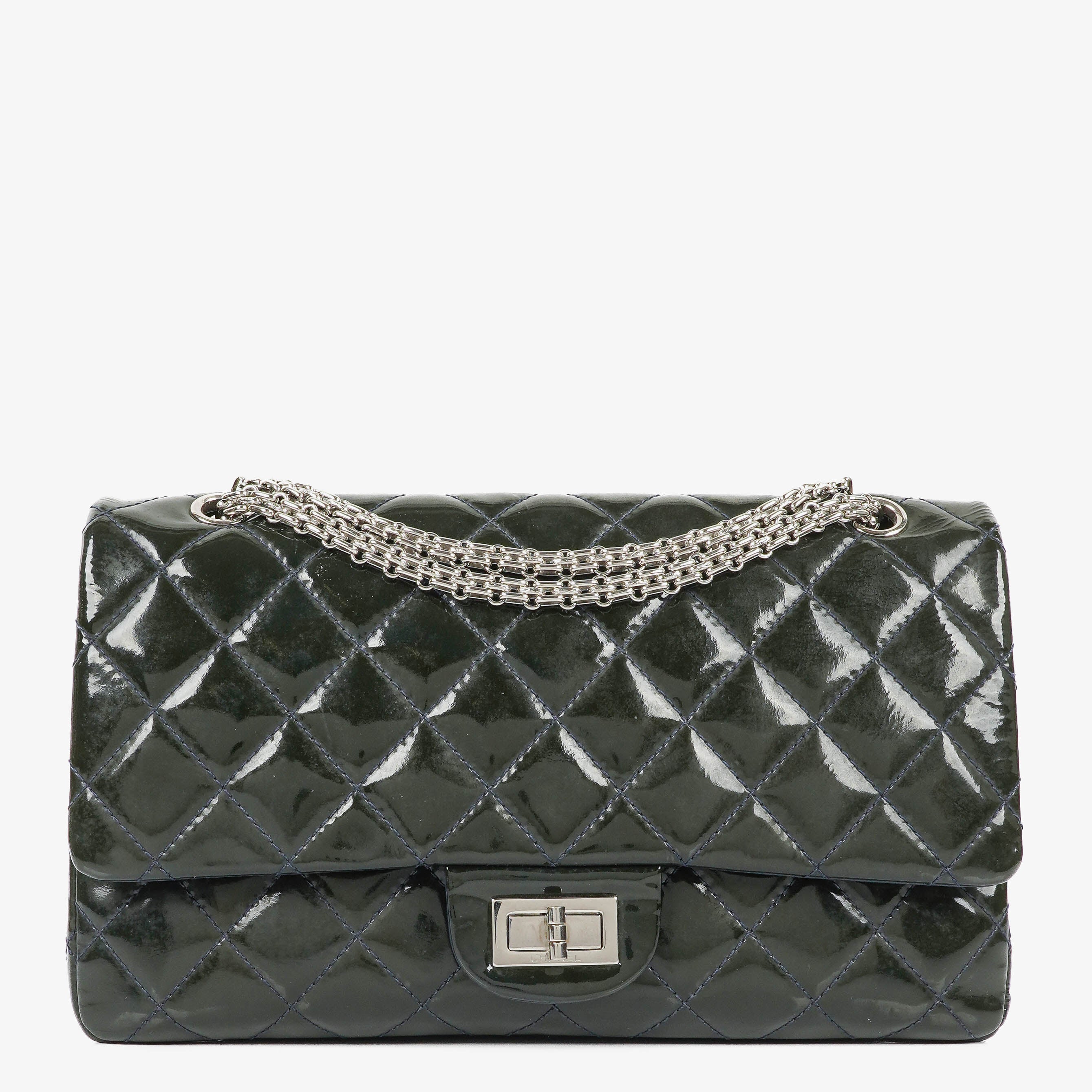 Chanel 2.55 Reissue Double Flap Patent Leather With Ruthenium Hardware