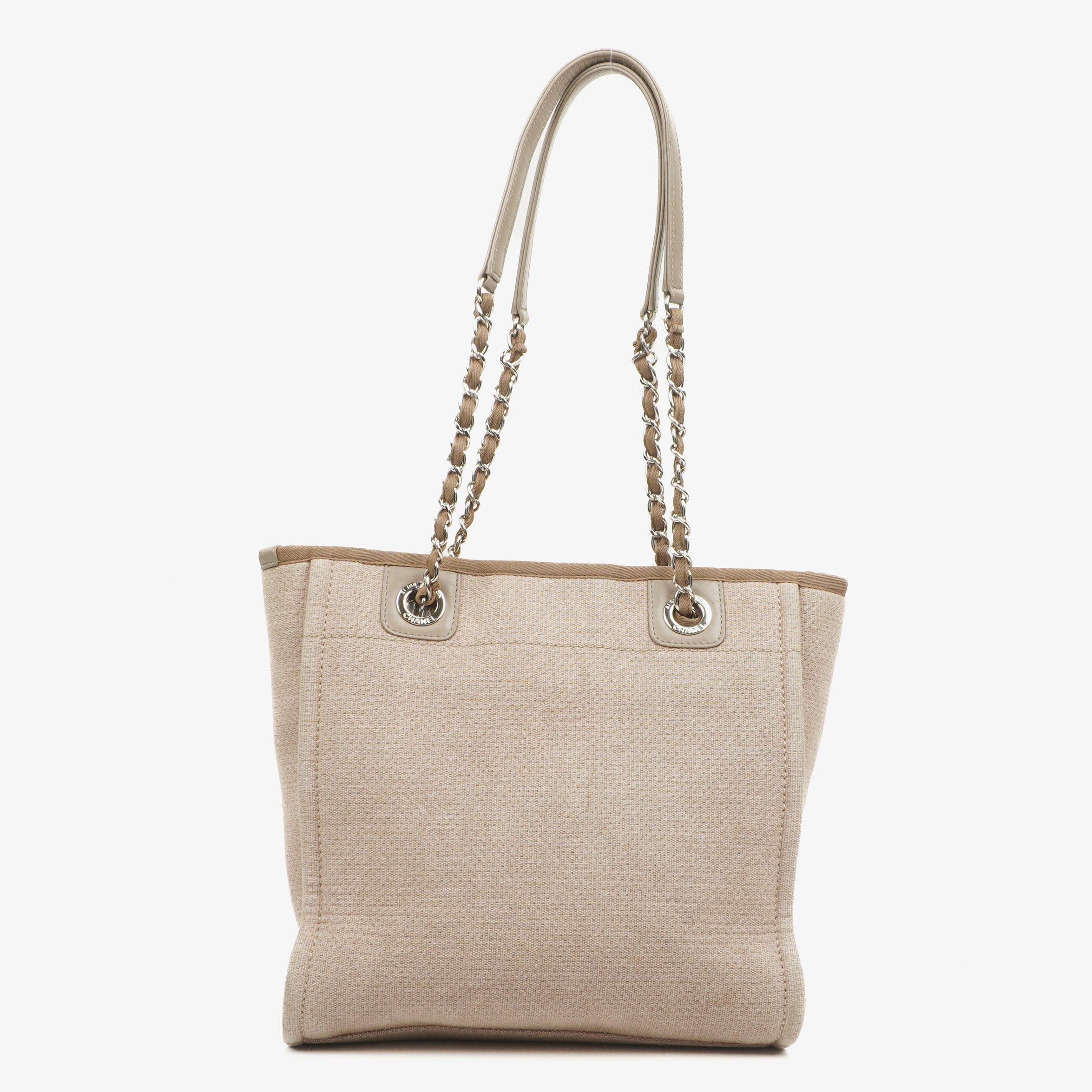 Chanel Beige Canvas North/South Deauville Einkaufstasche