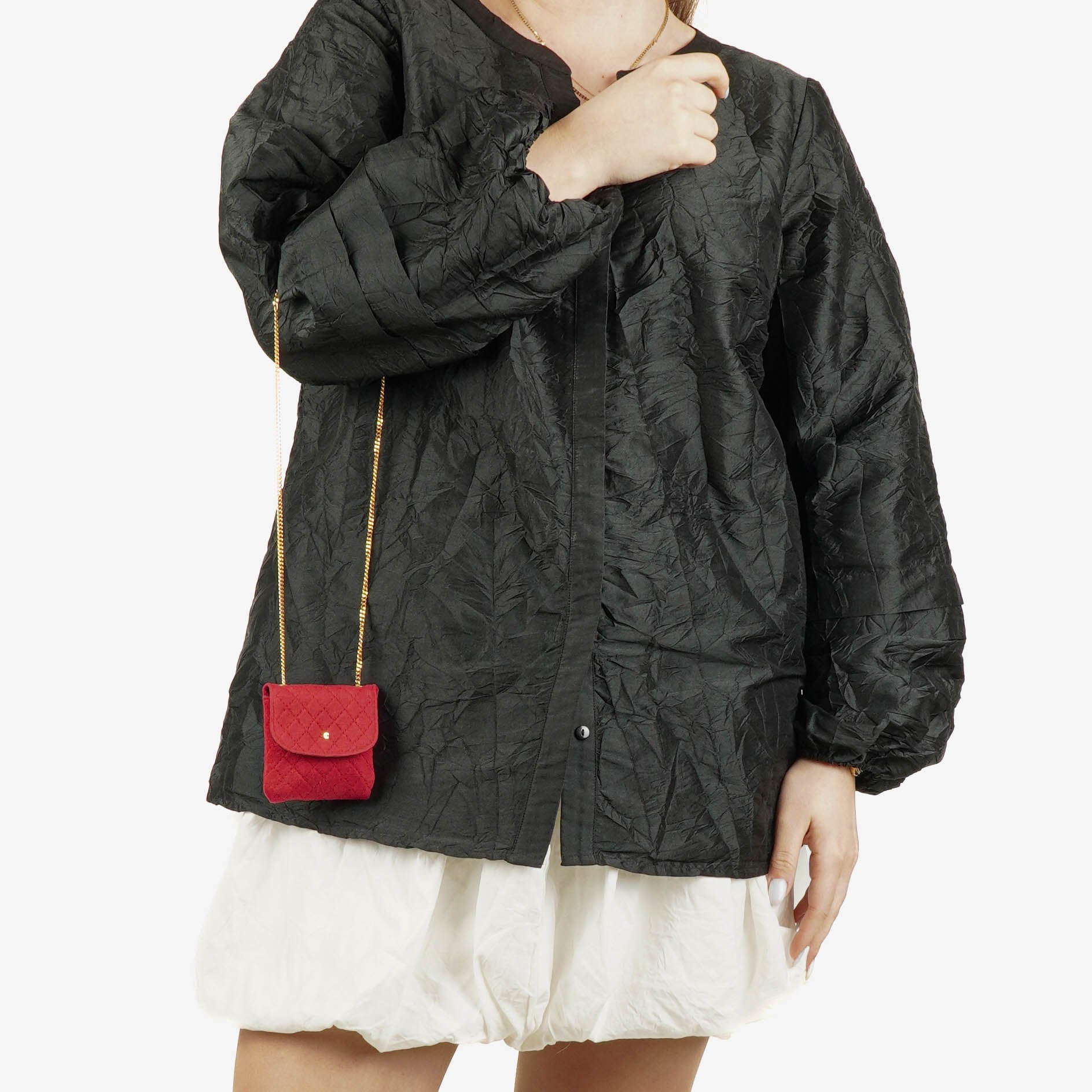 Chanel Micro Jersey Stepp-rote Klappentasche