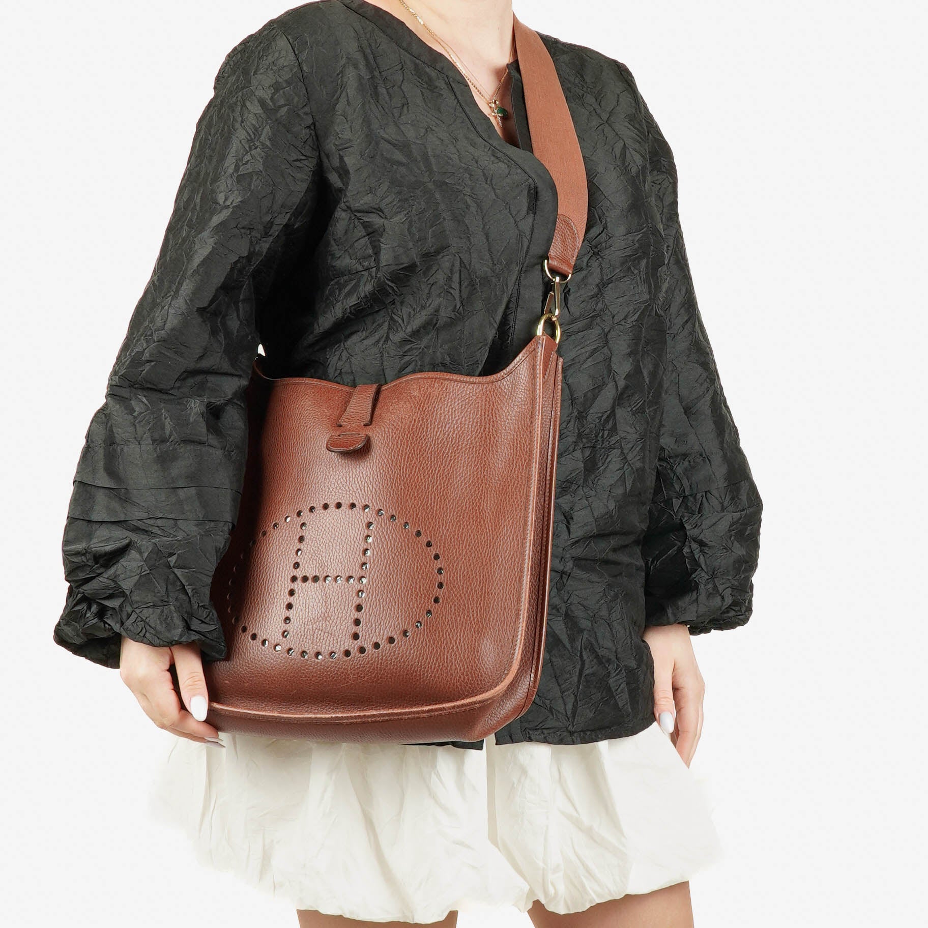 Hermes Evelyne I Clemence Leather Shoulder Bag