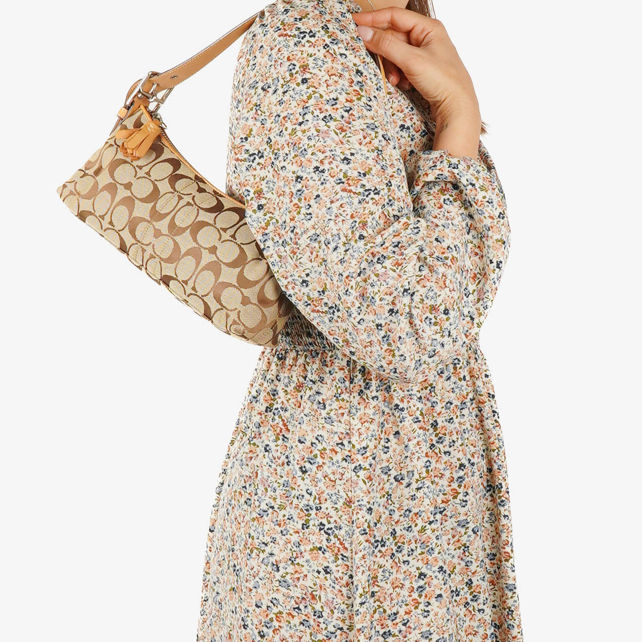 Coach Beige Baguette Sholuder Bag