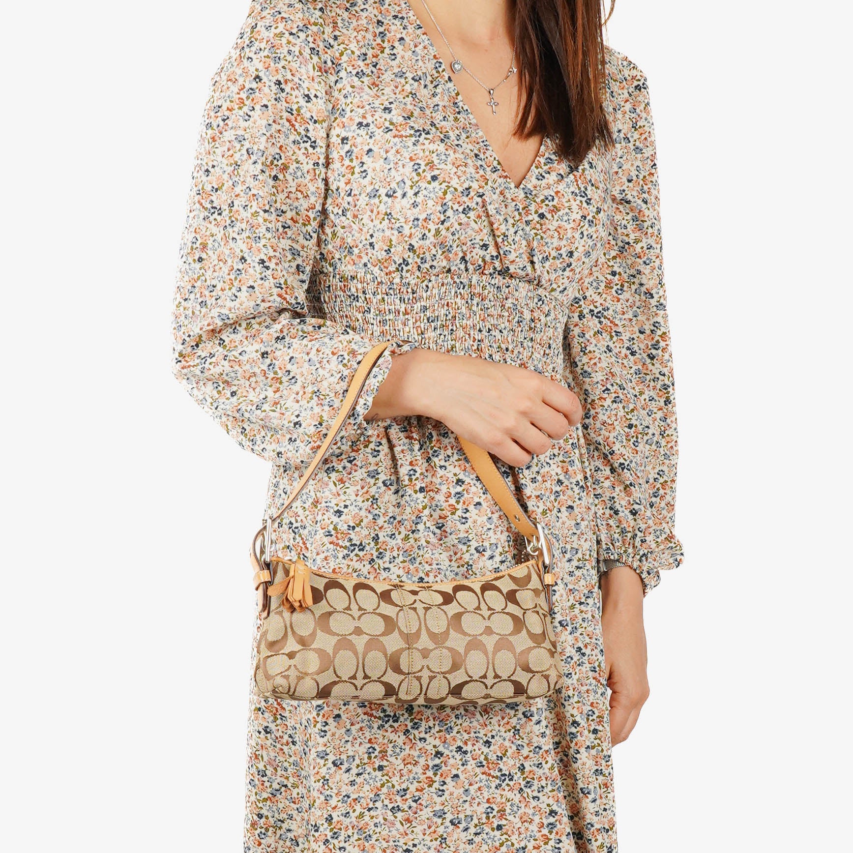Coach Beige Baguette Sholuder Bag