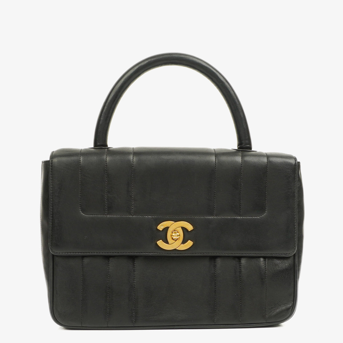 Chanel Black Quilted Lambskin Vertical Kelly Flap Bag