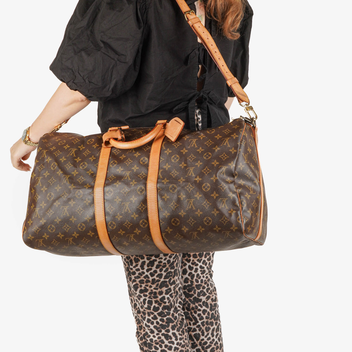 Louis Vuitton Keepall 55 Bandoulière Monogram Canvas Travel Bag