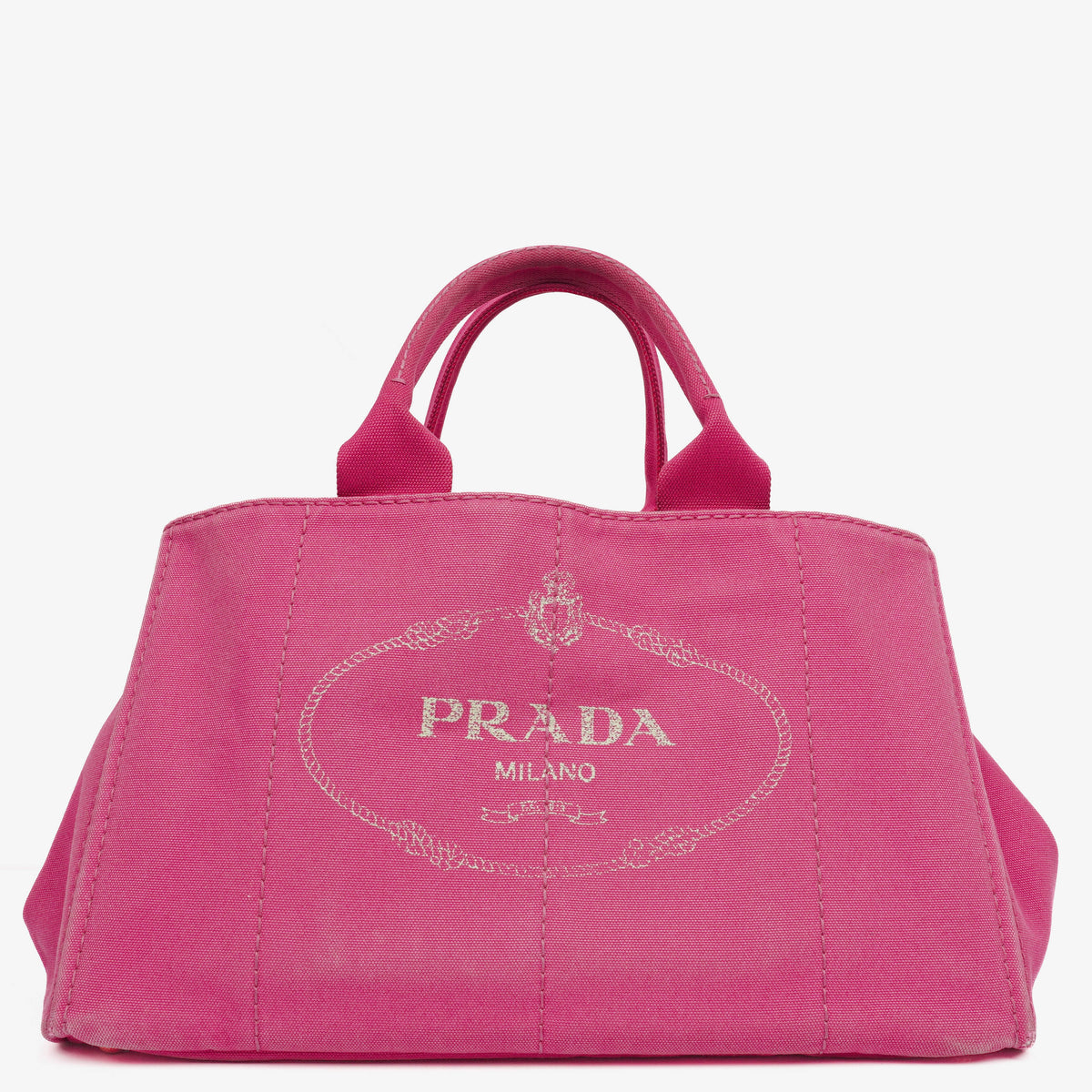 Prada Peonia Canapa Denim Logo Tote Bag