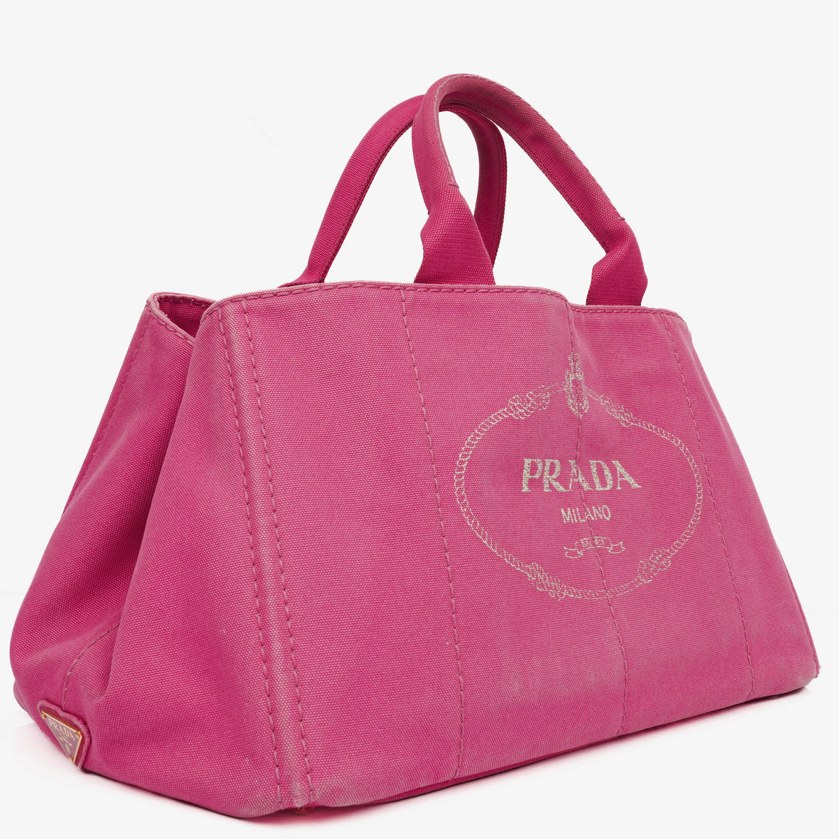 Prada Peonia Canapa Denim Logo Tote Bag