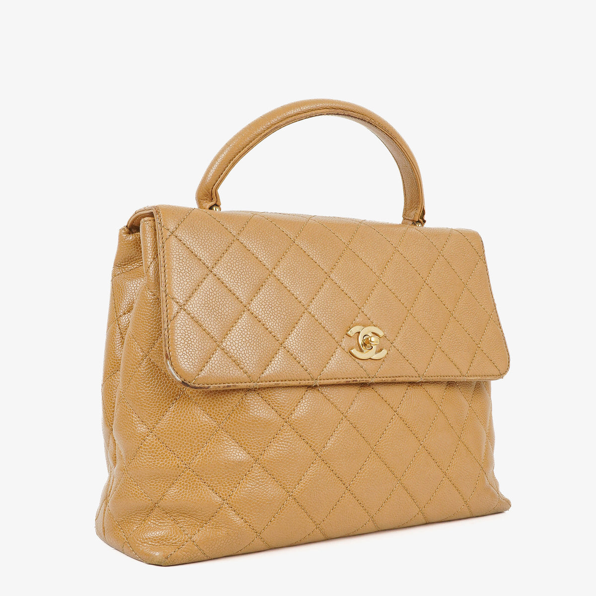Chanel Caviar Quilted Beige Jumbo Kelly Flap Bag