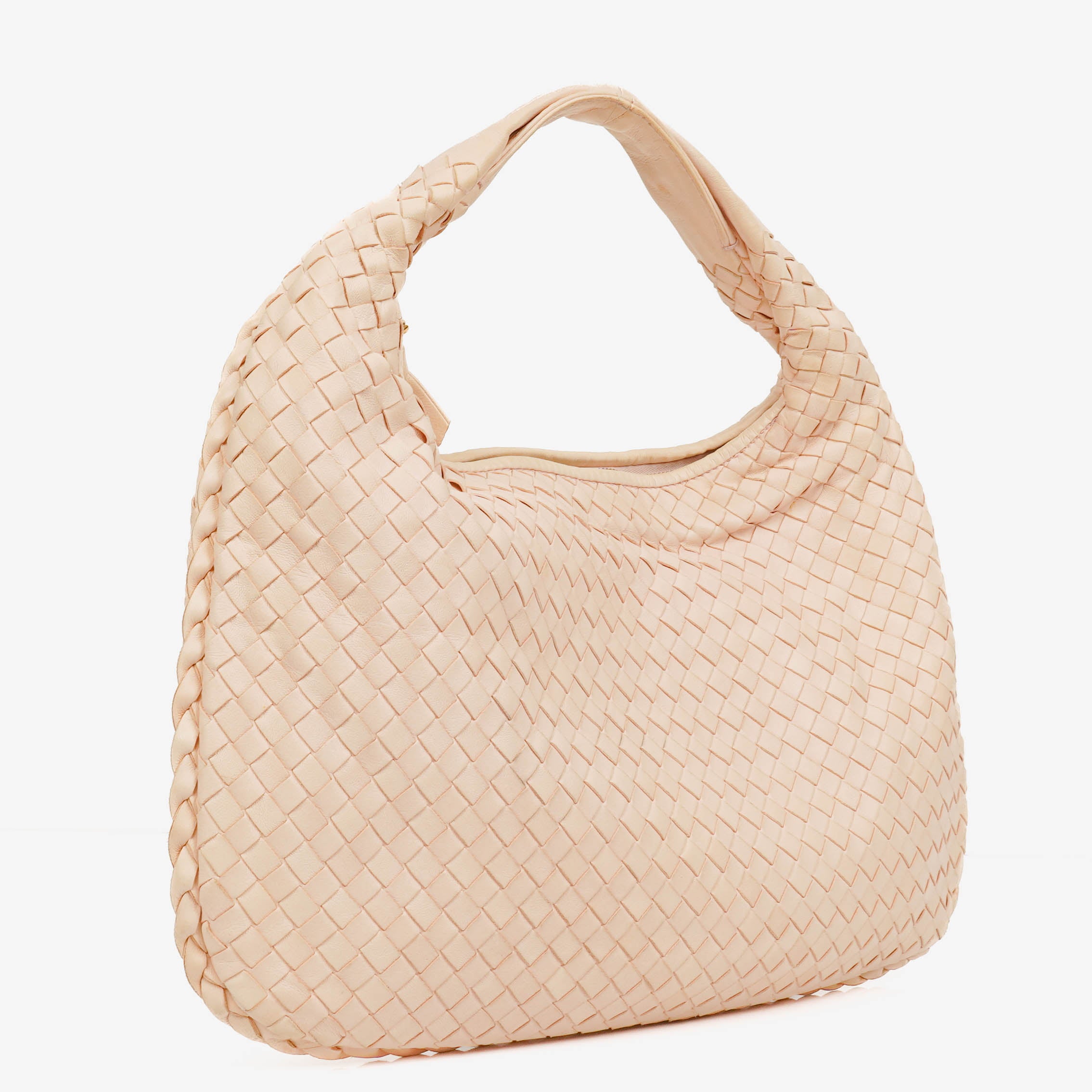 Bottega Veneta Nappa Intrecciato Neutral Medium Veneta Hobo Bag