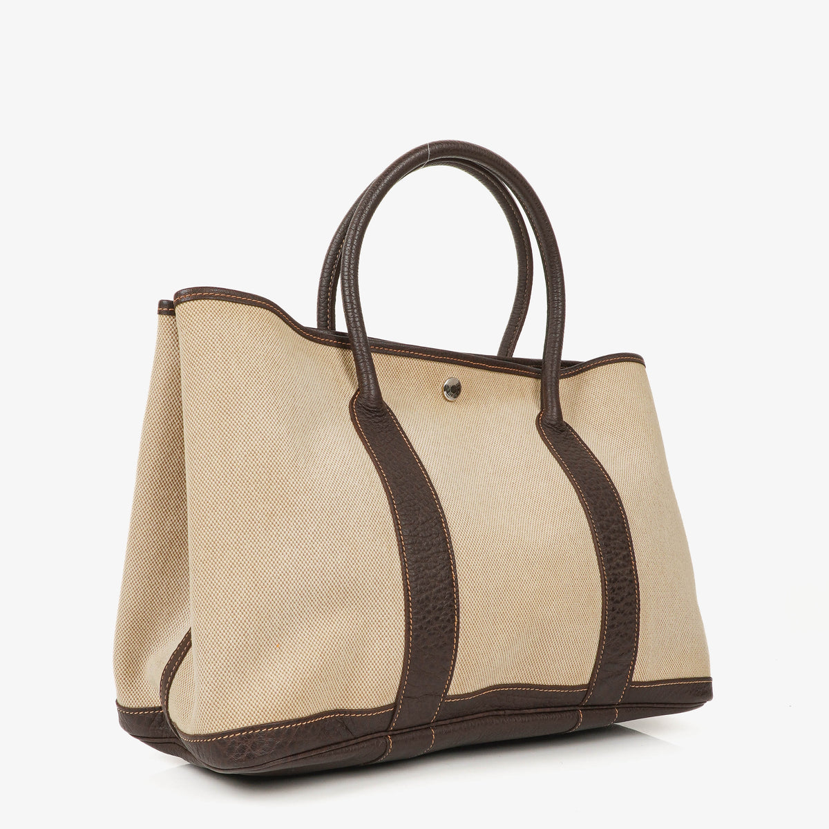 Hermes Garden Party 36 MM Buffle Skipper Toile Marron Fonce Tote Bag