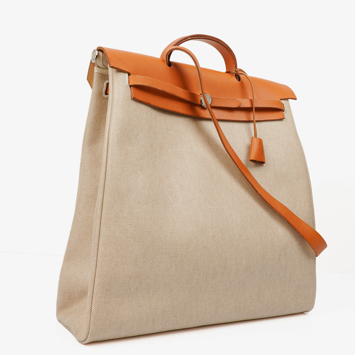 Hermes Herbag Natural Toile Vache Hunter MM 2 In 1 Bag