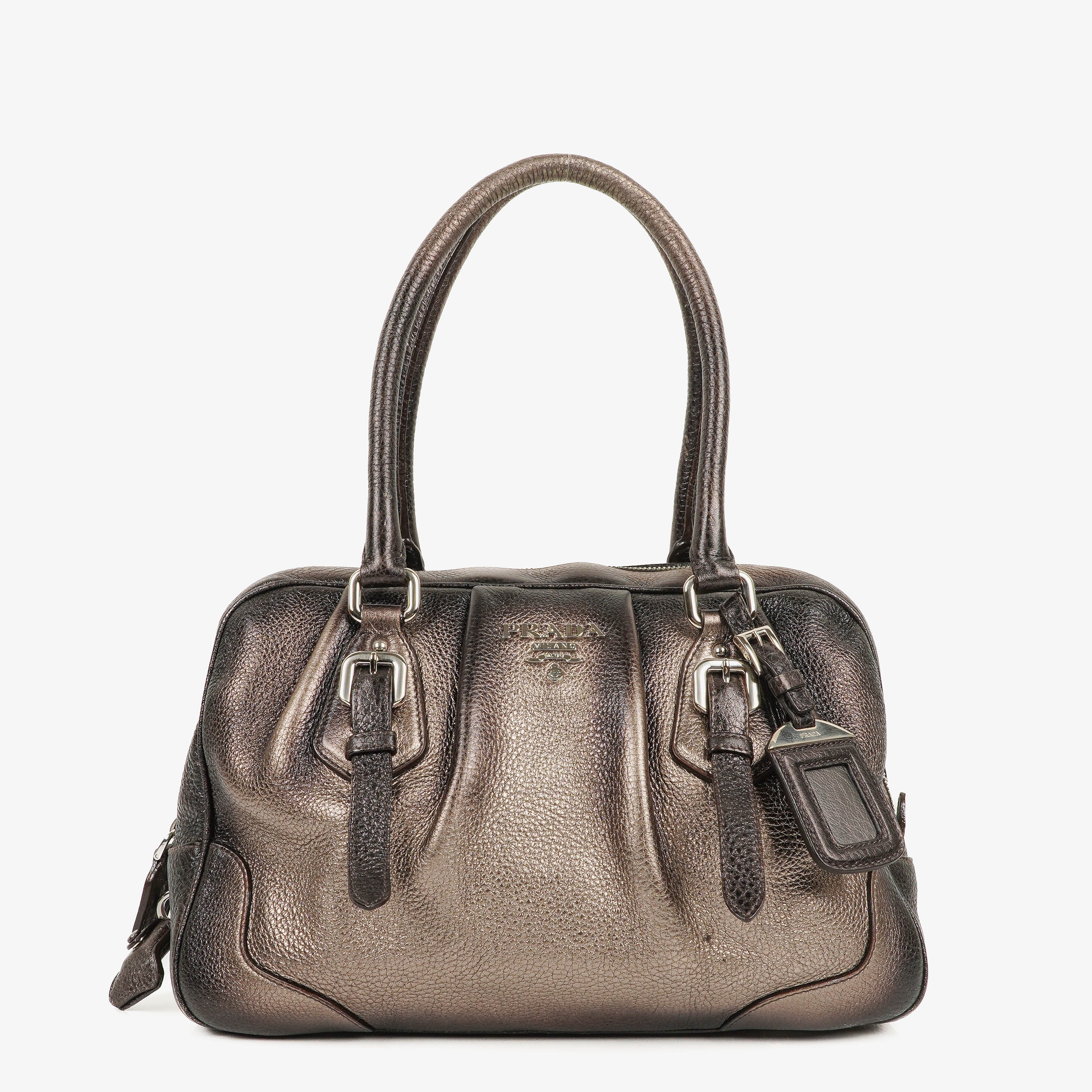 Prada Vitello Daino Antik Piombo Handbag