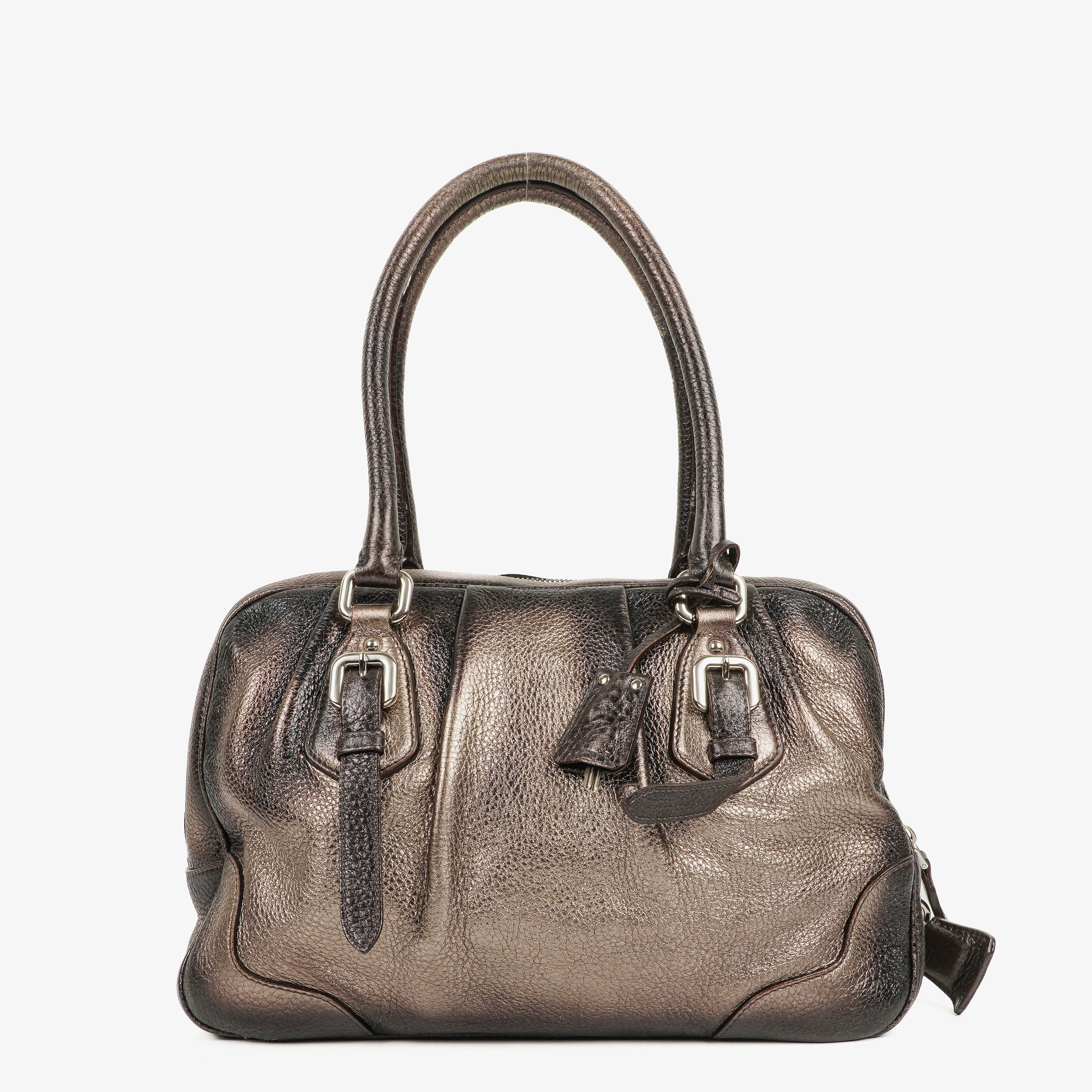 Prada Vitello Daino Antik Piombo Handbag