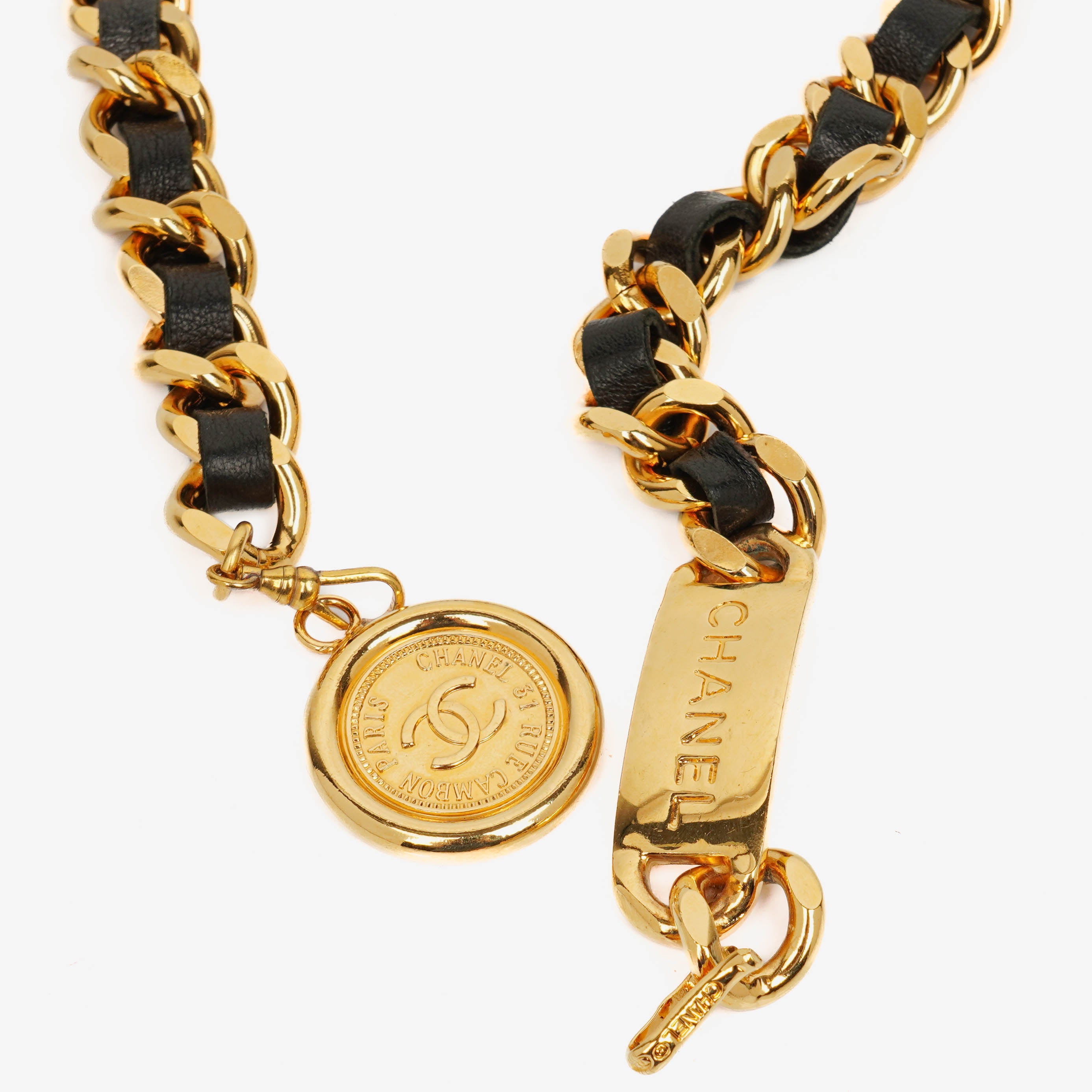 Chanel Coco Mark Leather Chain Belt