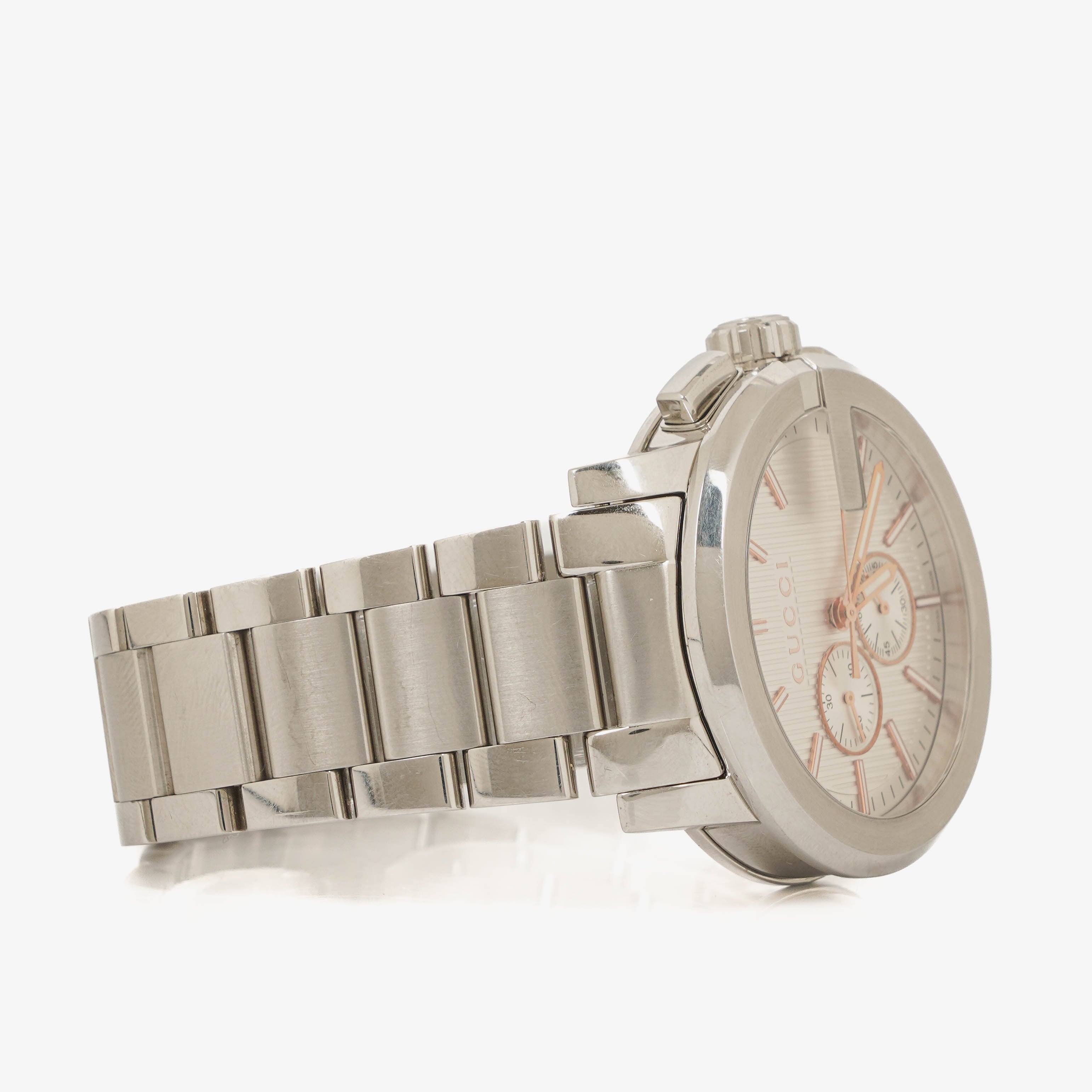 Gucci G-Chrono Stainless Steel 44mm Quartz Watch Silver