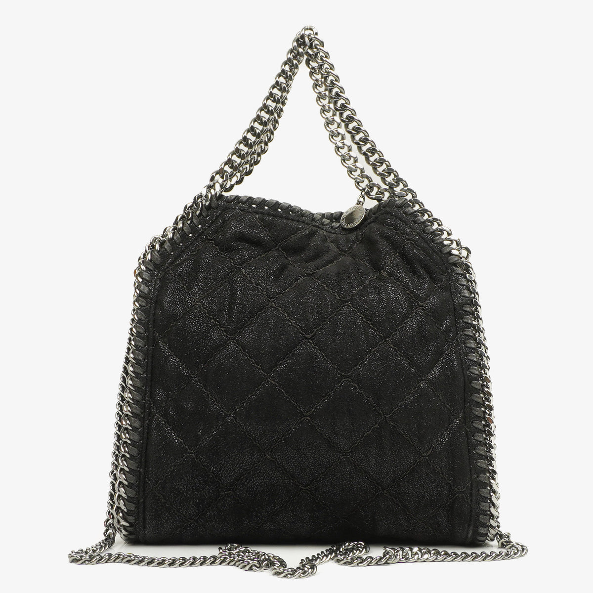Stella McCartney Falabella Mini Tote Black Vegan Shaggy Deer Fold Over Bag
