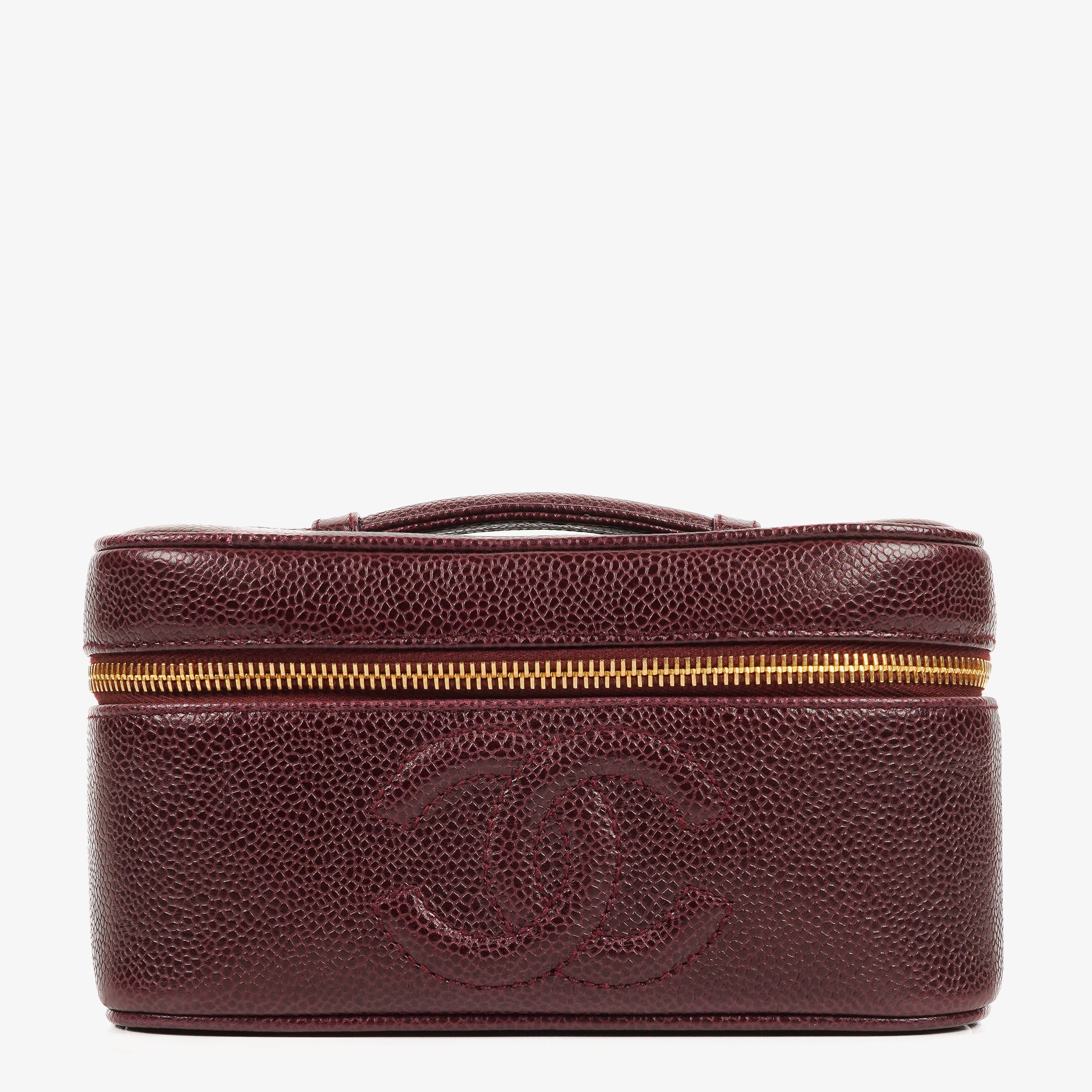 Chanel Burgundy Leather Vanity Case