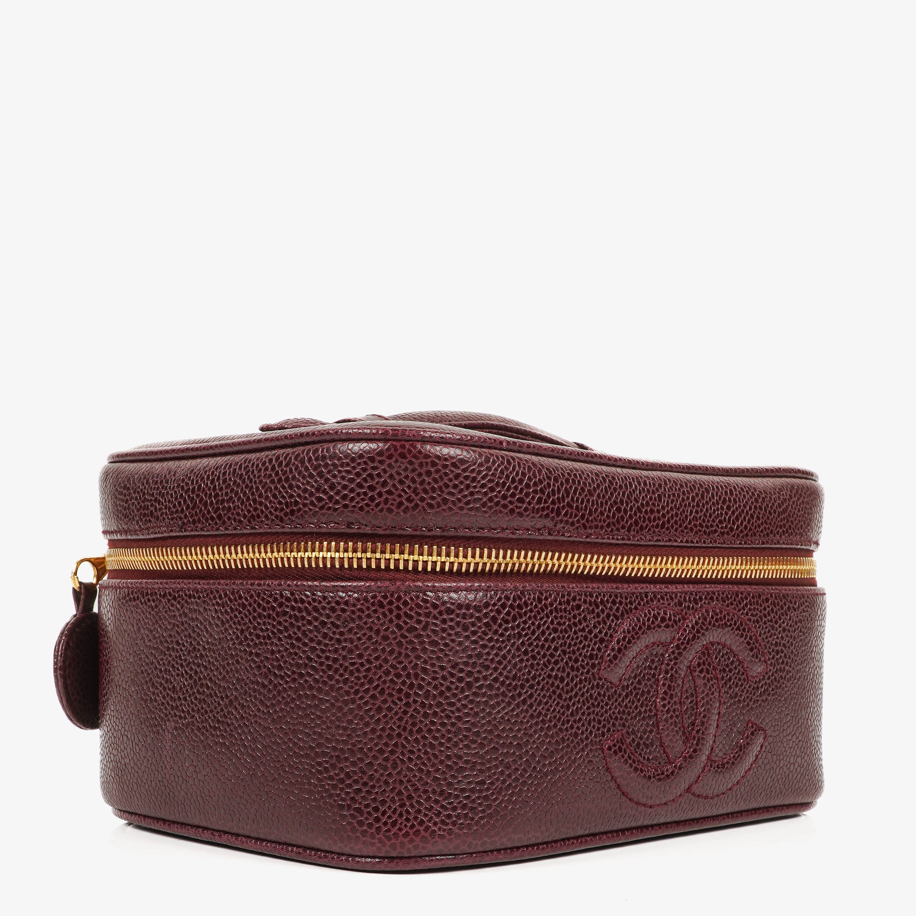 Chanel Burgundy Leather Vanity Case