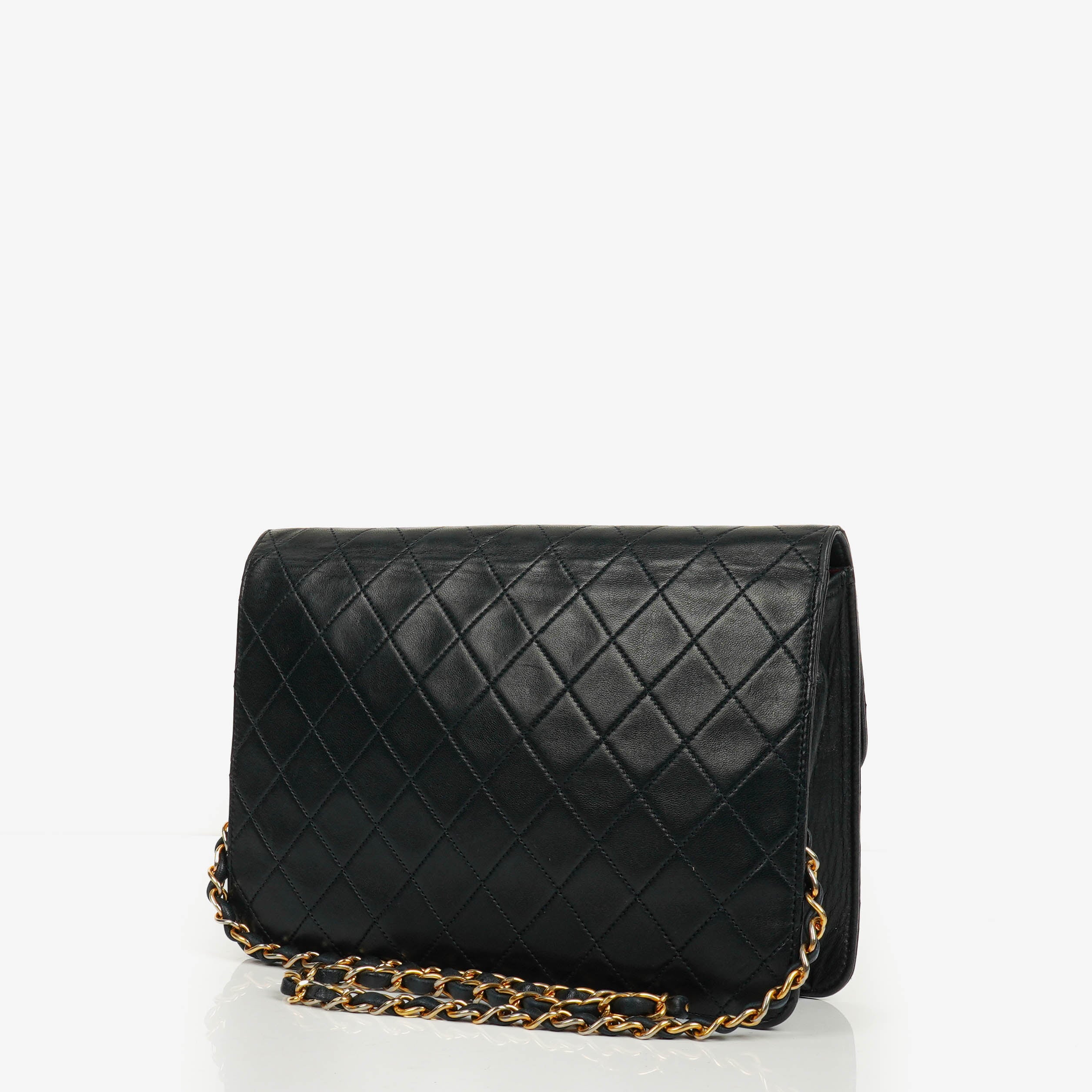 Borsa Chanel Classic Single Flap in Pelle di Agnello Trapuntata Blu Navy Scuro con Ferramenta Placcata Oro 24K