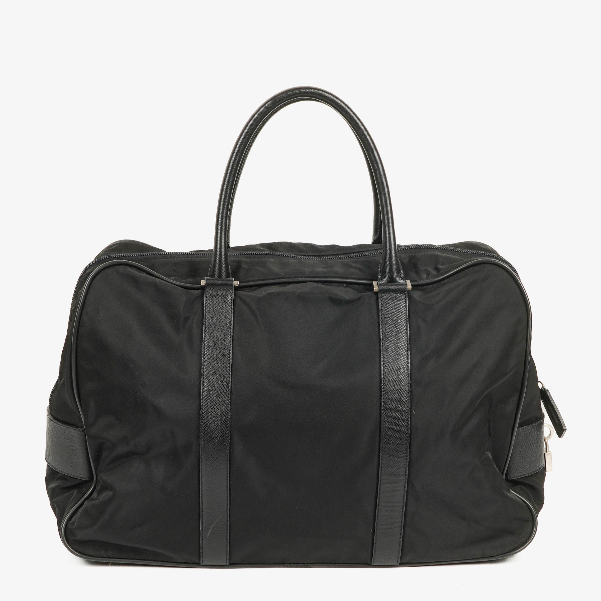 Prada Black Nylon Viaggio Nero Leather Travel Bag