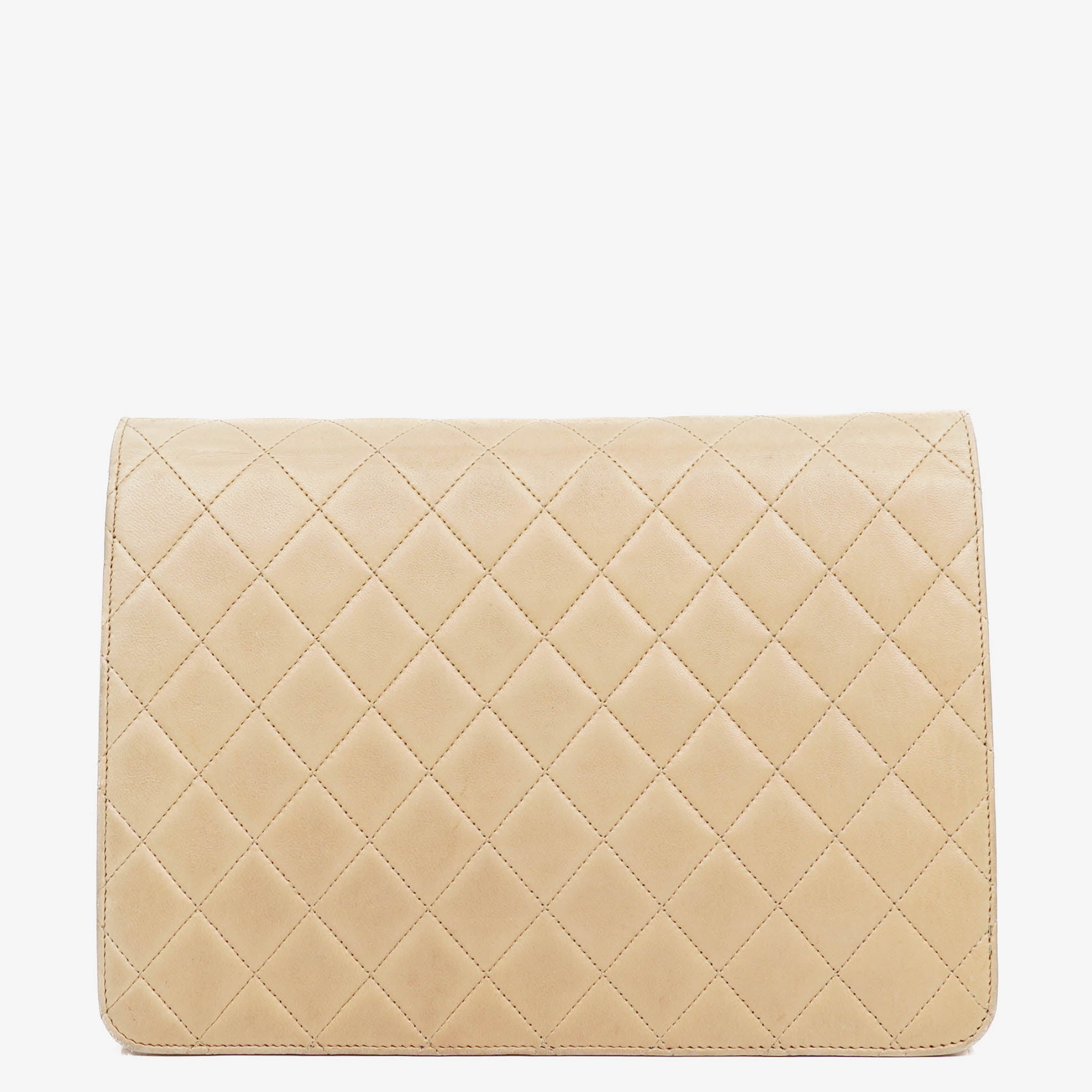 Chanel Classic Single Flap Bag Beige Quilted Lambskin With 24K Gold-Plated Hardware