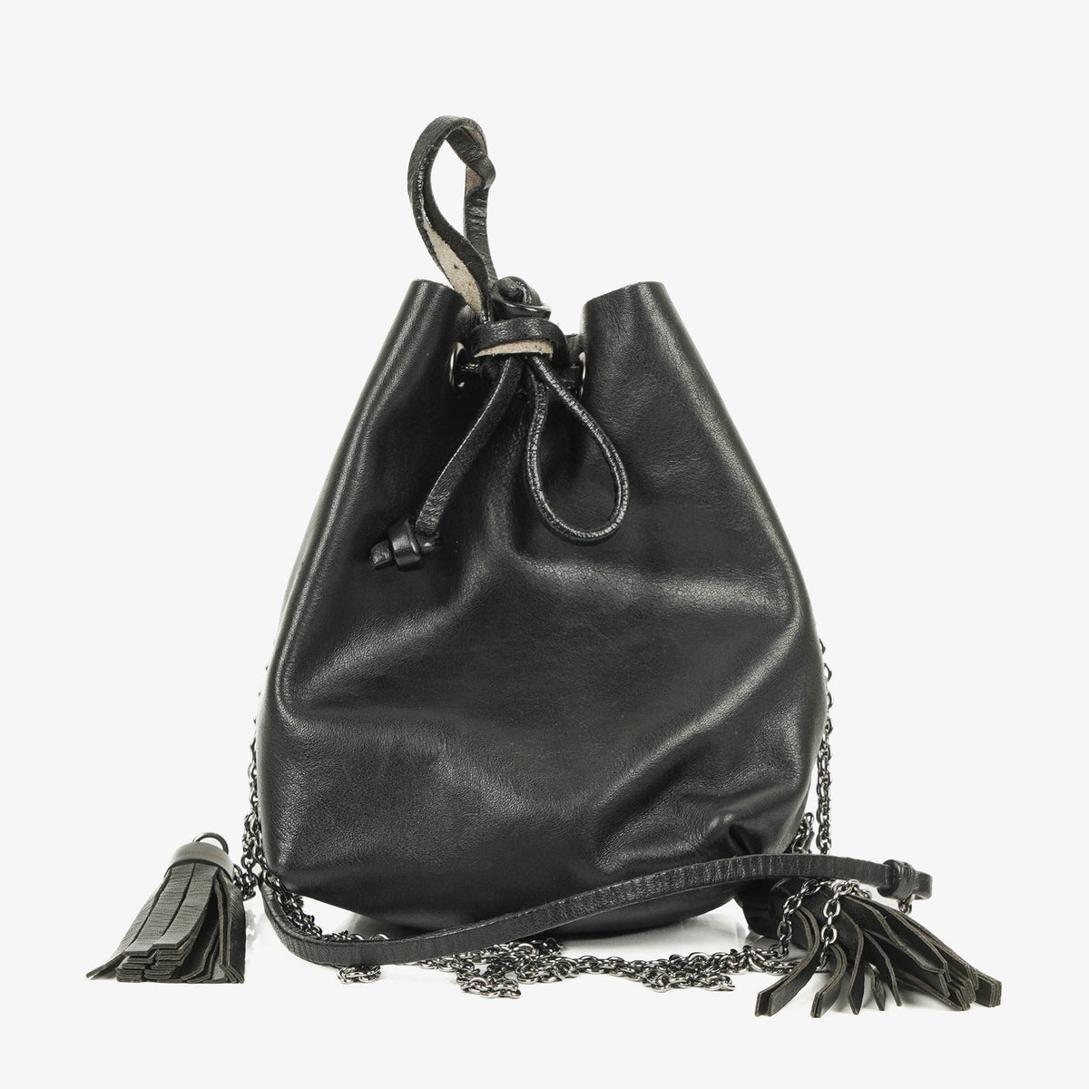 Miu Miu Mini Bucket Black Leather Shoulder Bag