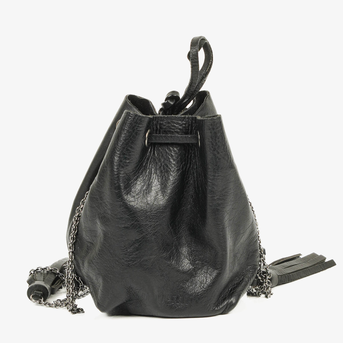 Miu Miu Mini Bucket Black Leather Shoulder Bag