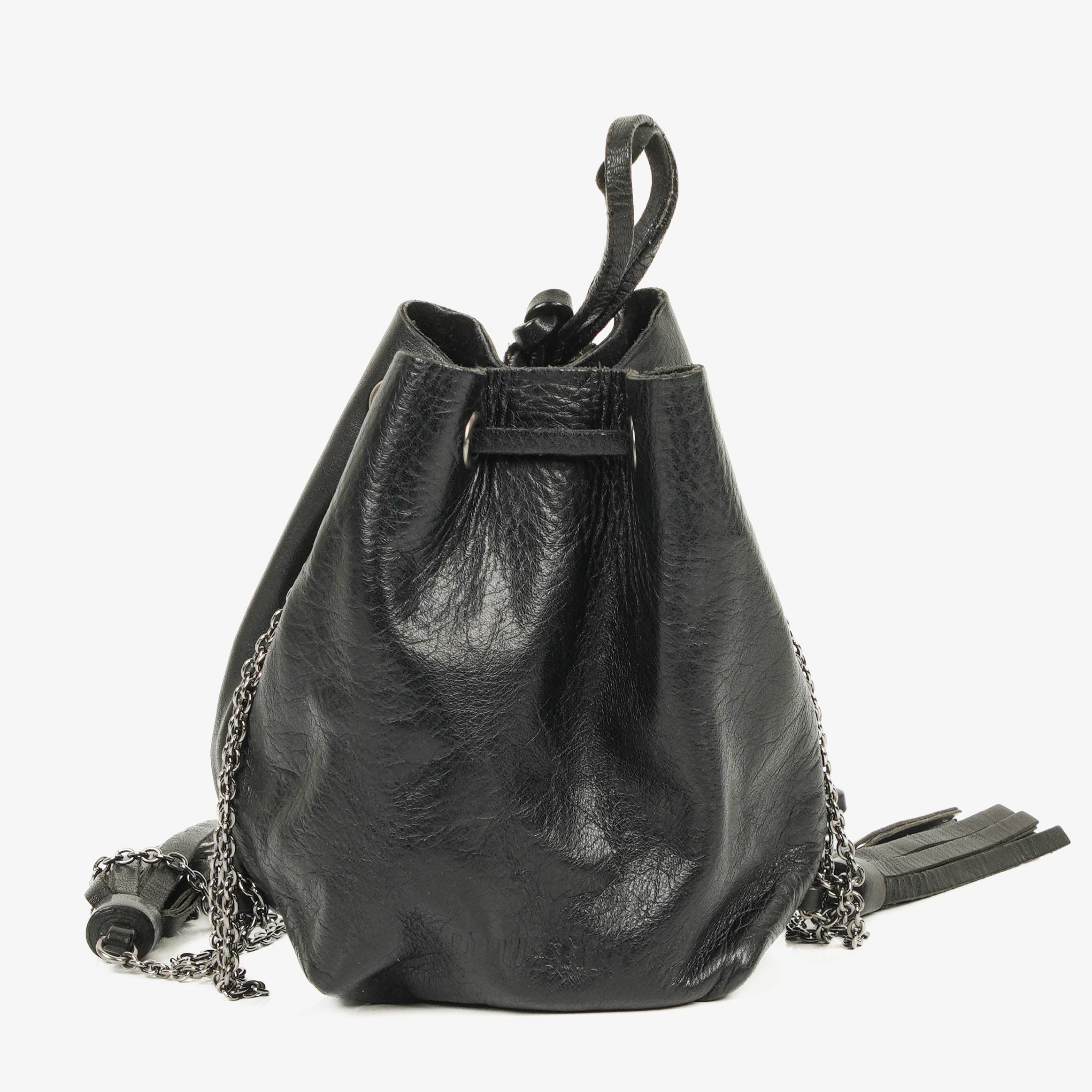 Miu Miu Mini Bucket Black Leather Shoulder Bag
