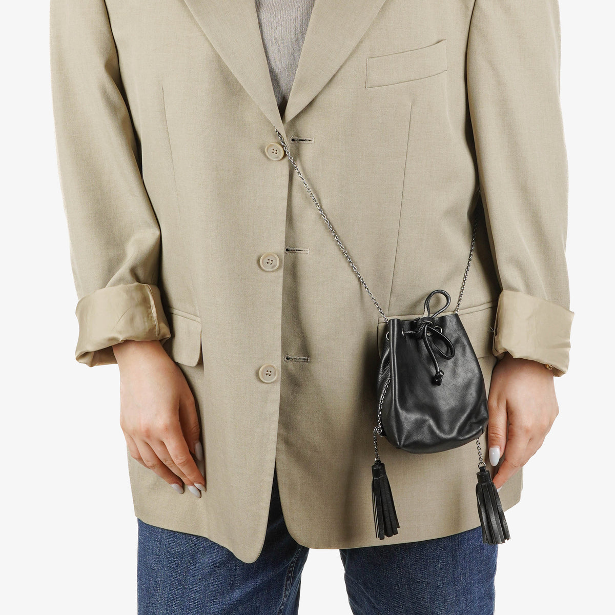 Miu Miu Mini Bucket Black Leather Shoulder Bag