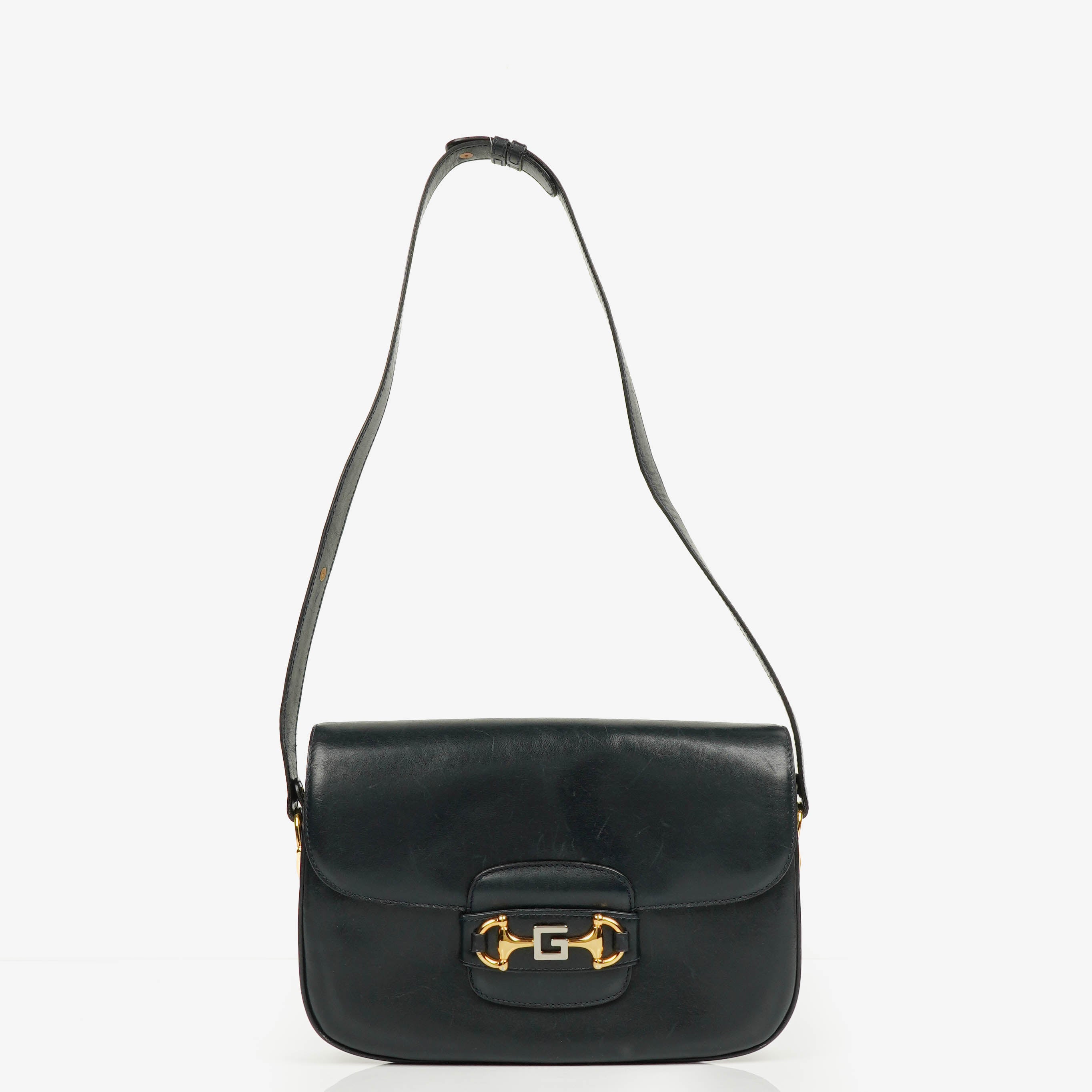 Gucci Navy Horsebit 1955 Shoulder Bag