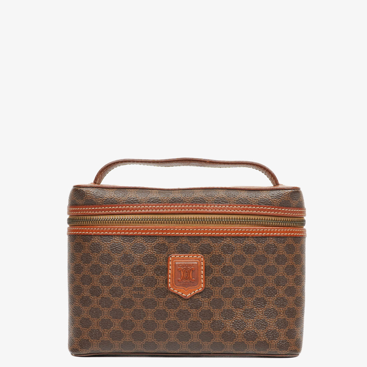 Celine Brown Macadam Vanity Handbag