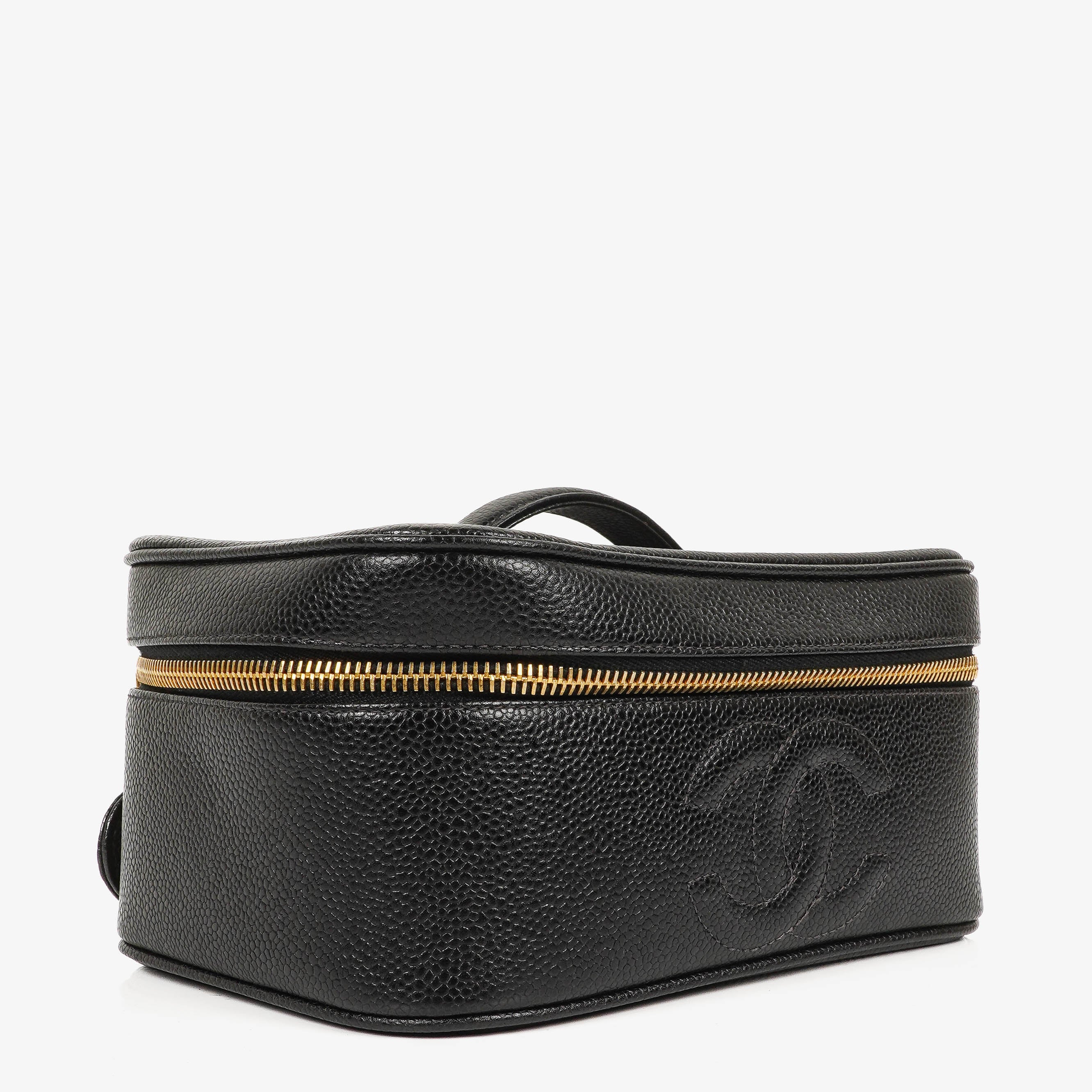 Chanel Black Caviar Leather Vanity Case