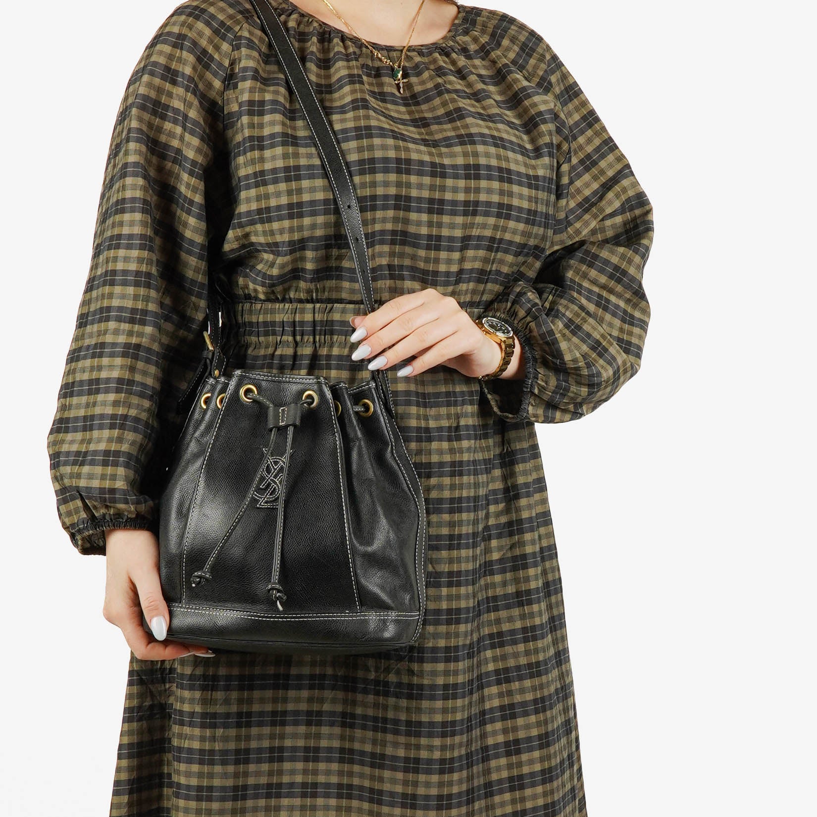 Yves Saint Laurent Kordelzug Bucket Bag