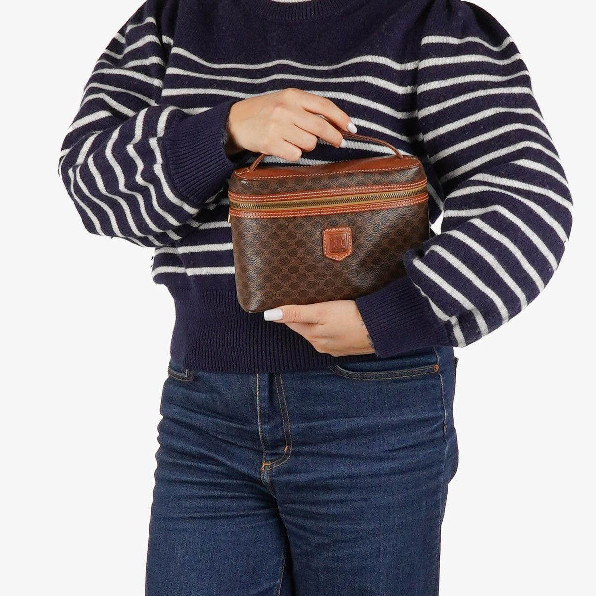 Celine Brown Macadam Vanity Handbag