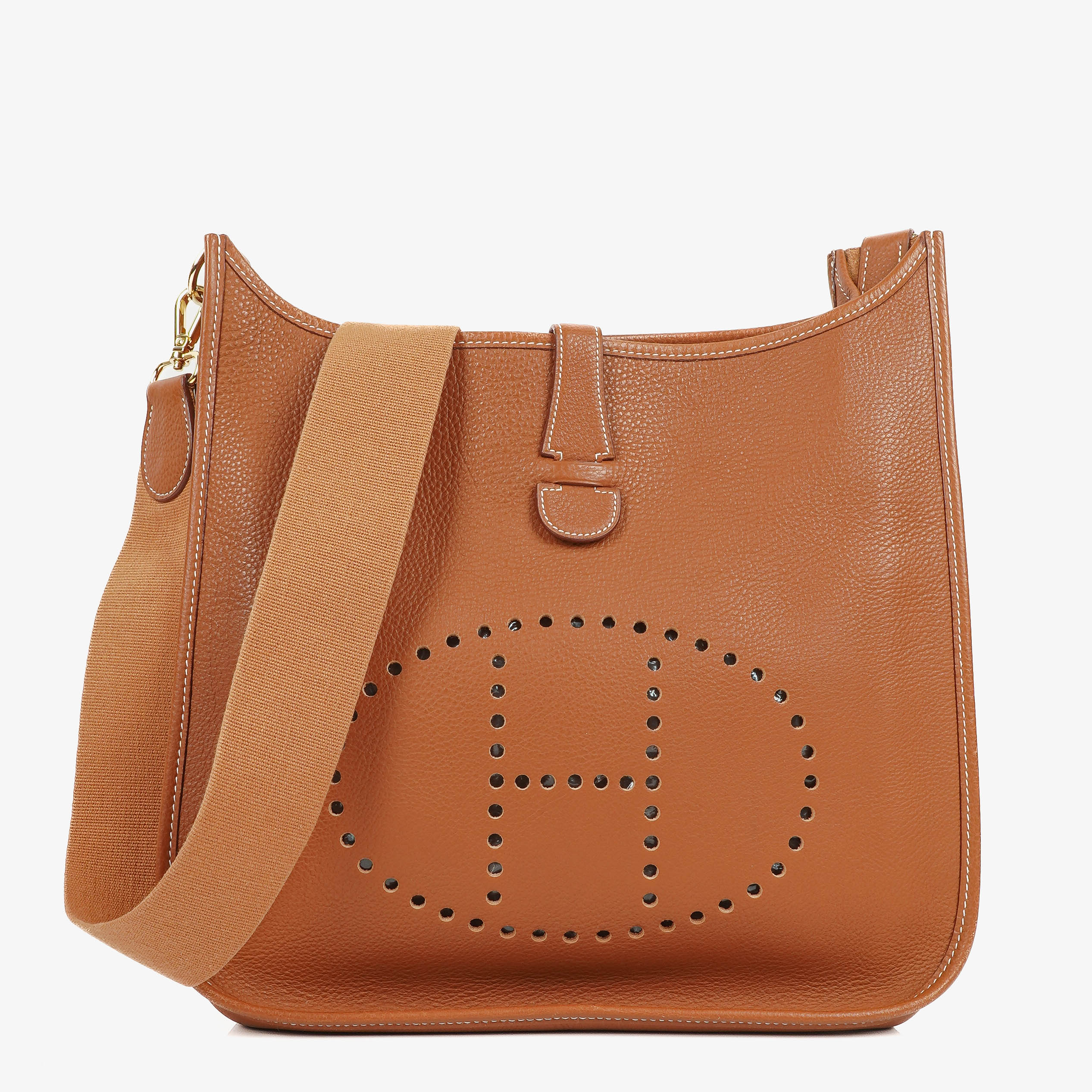 Hermes Evelyne I 32 Gold Taurillon Clemence Leather Shoulder Bag