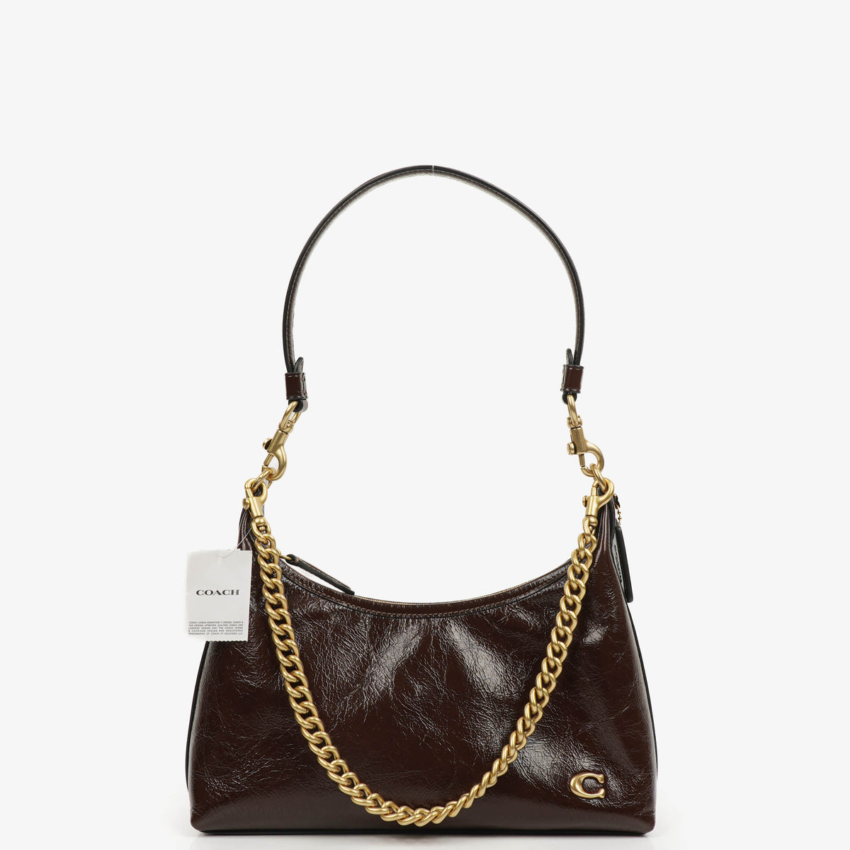Coach Dark Brown/Maple Glossy Leather Juliet 25 Shoulder Bag