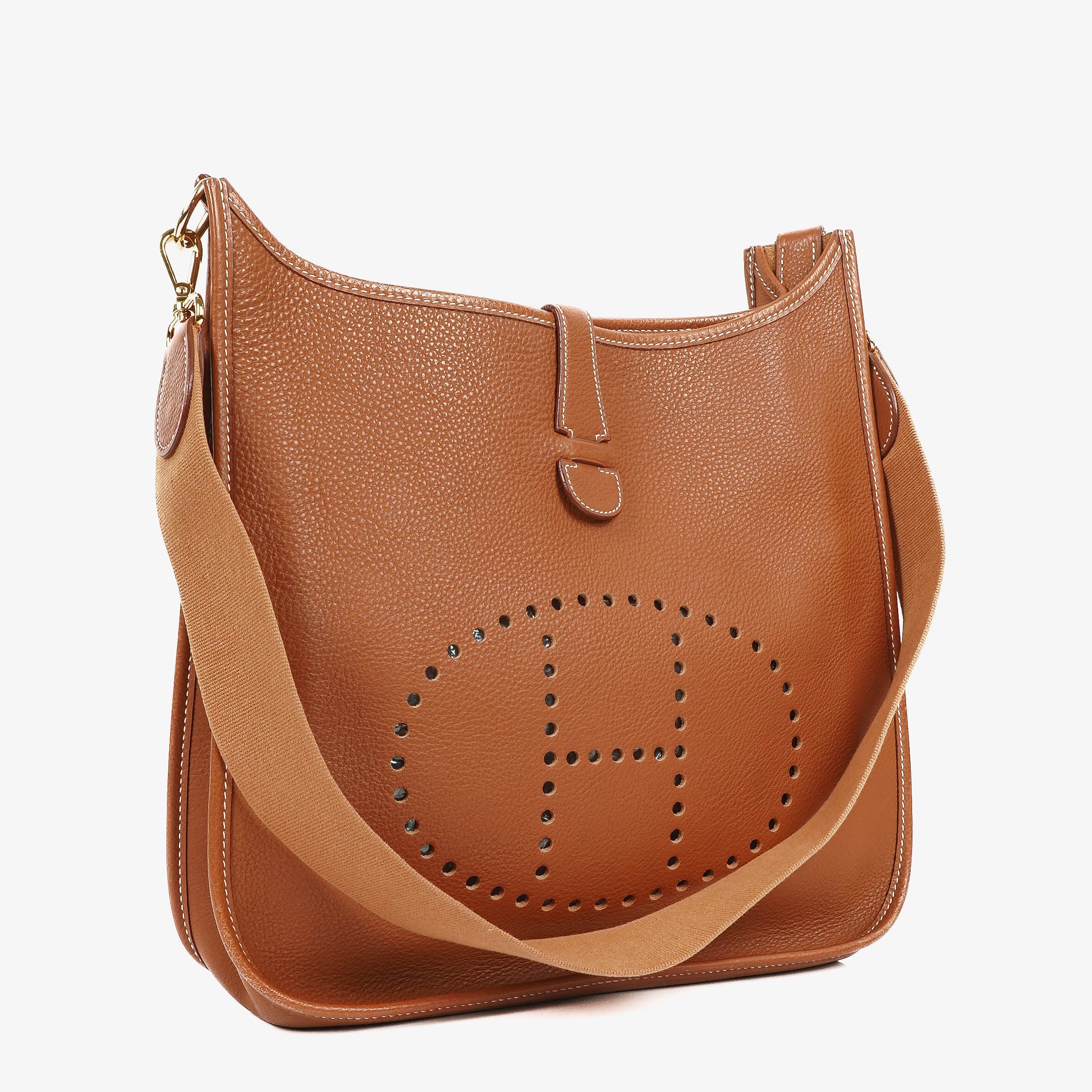 Hermes Evelyne I 32 Gold Taurillon Clemence Leather Shoulder Bag