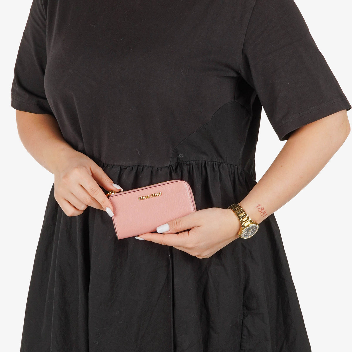 Miu Miu Madras Rosa N Leather Key Chain