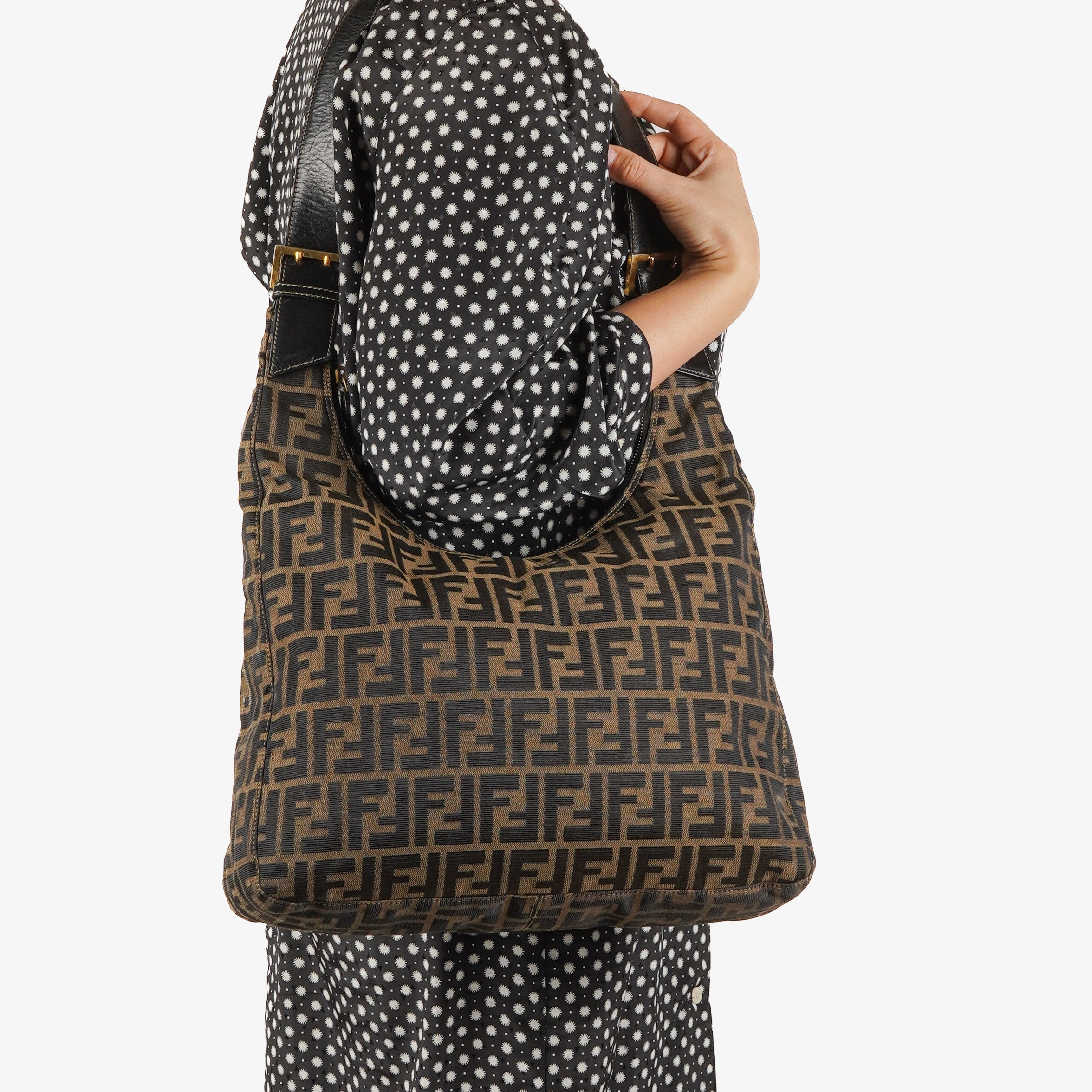 Fendi Zucca Hobo Shoulder Bag