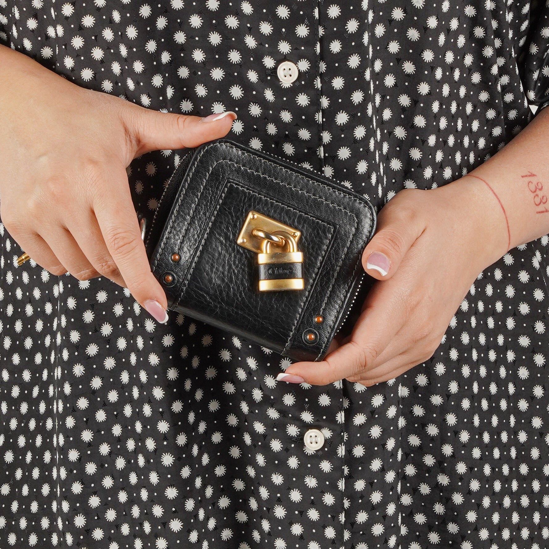 Chloe Paddington Black Compact Wallet