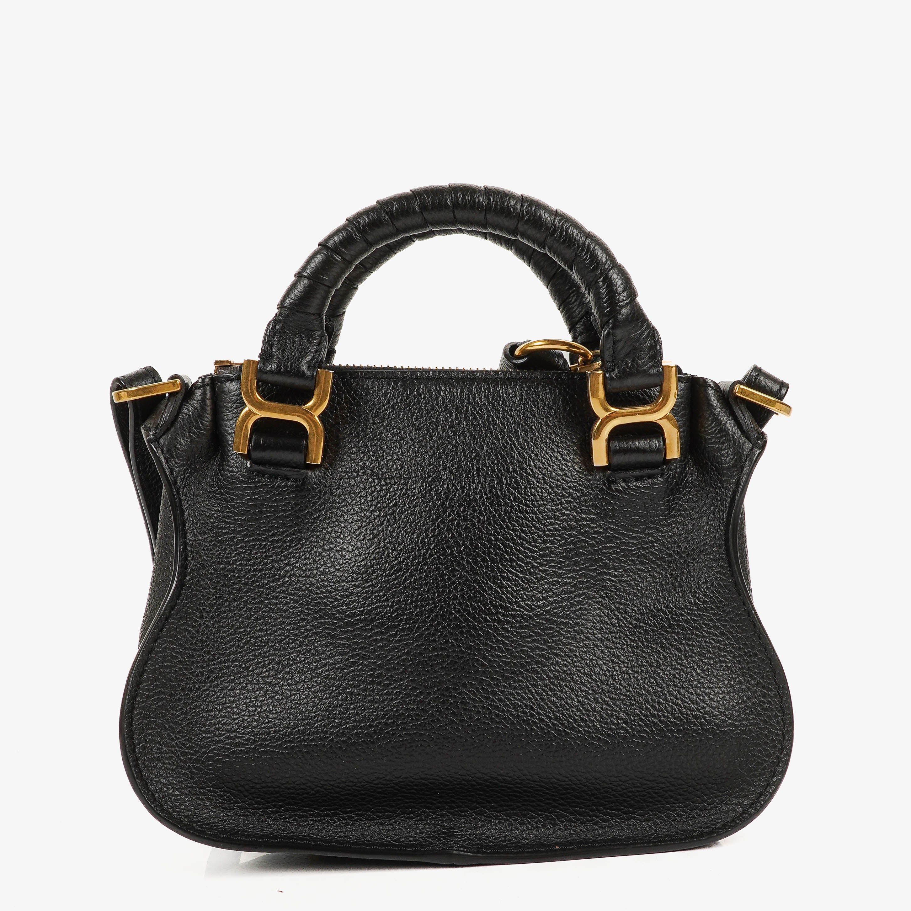 Chloe Marcie Mini Black Grained Leather Bag