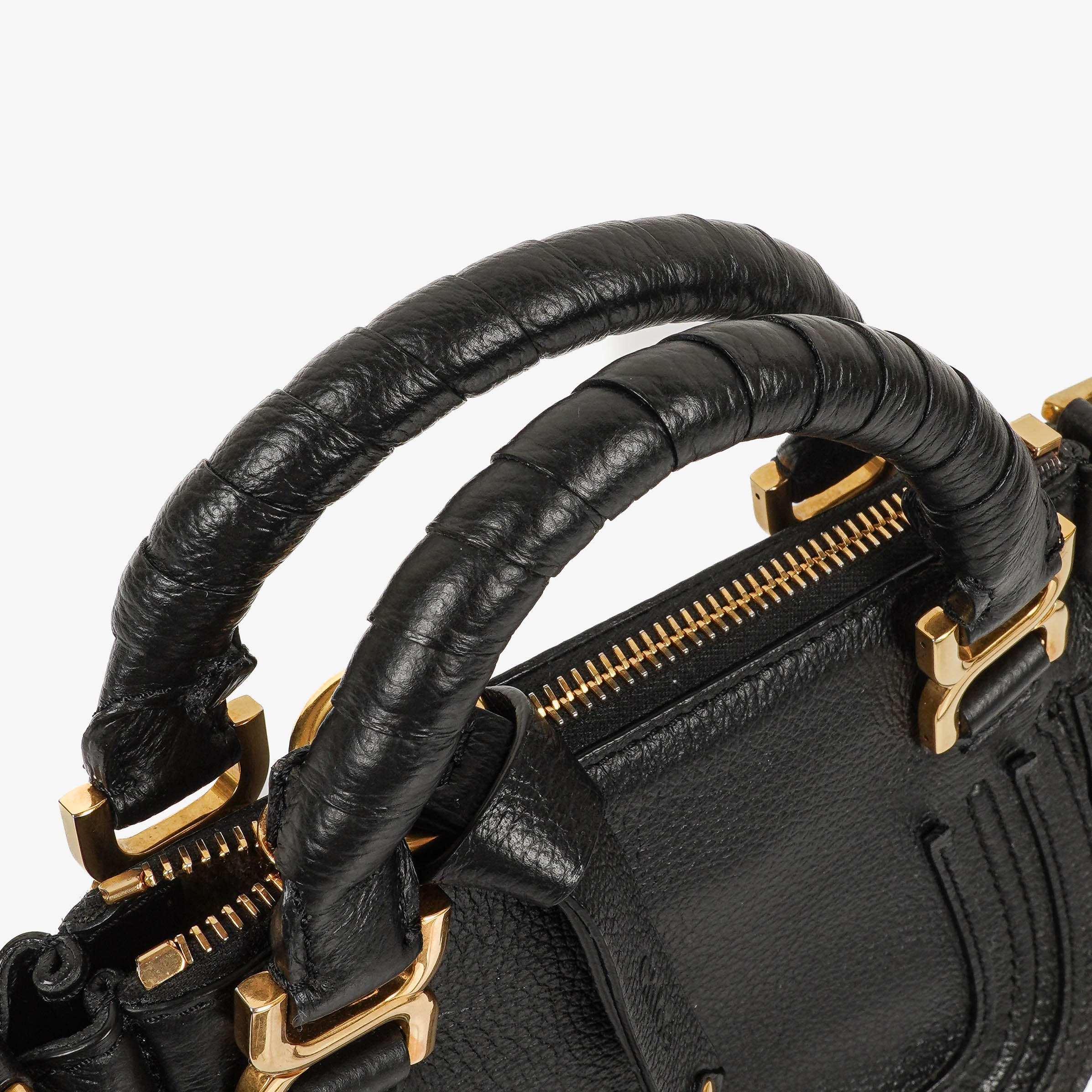 Chloe Marcie Mini Black Grained Leather Bag