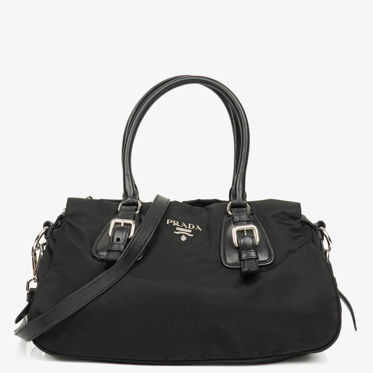 Prada Balck Nylon Satchel Shoulder Bag 