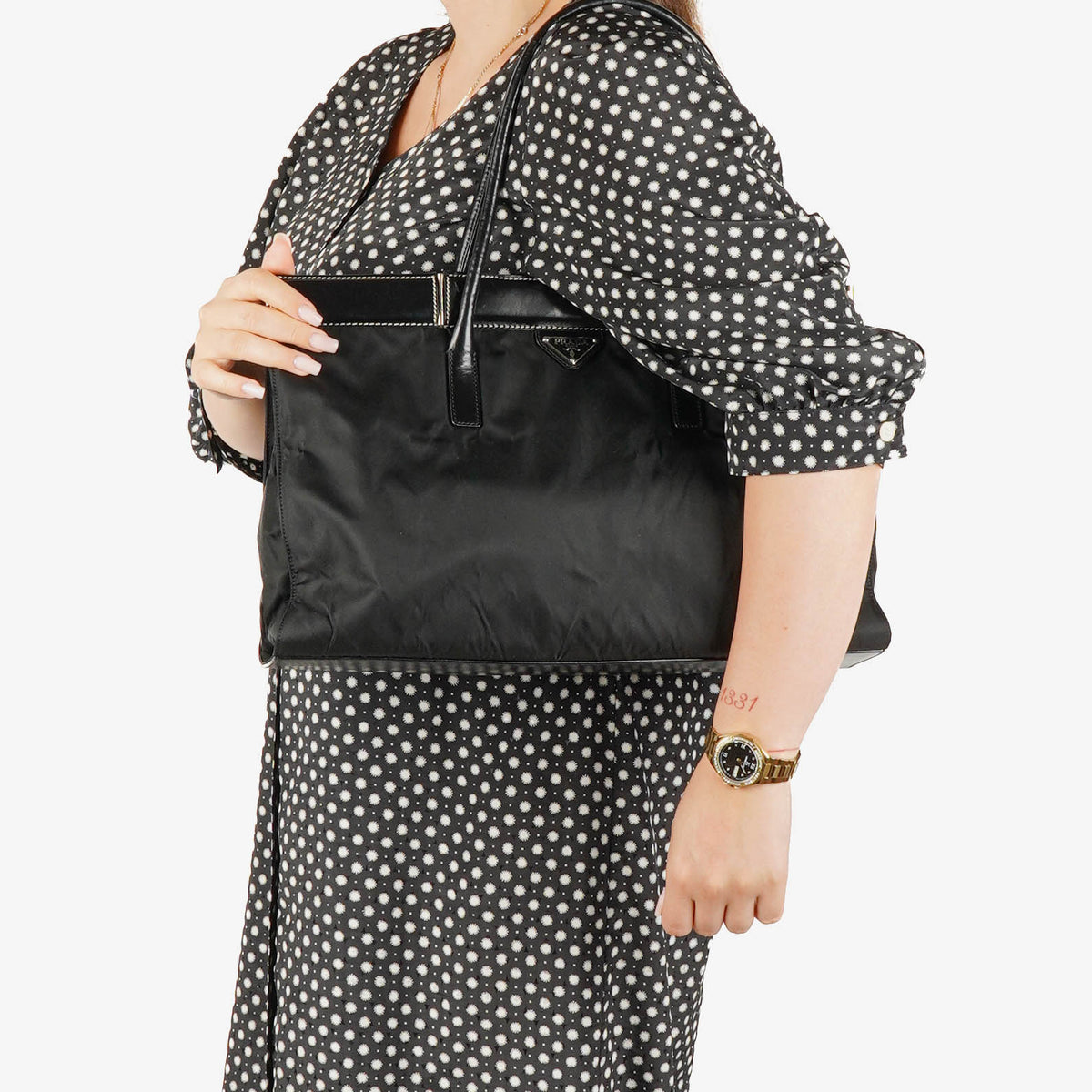 Prada Balck Nylon Tote Bag