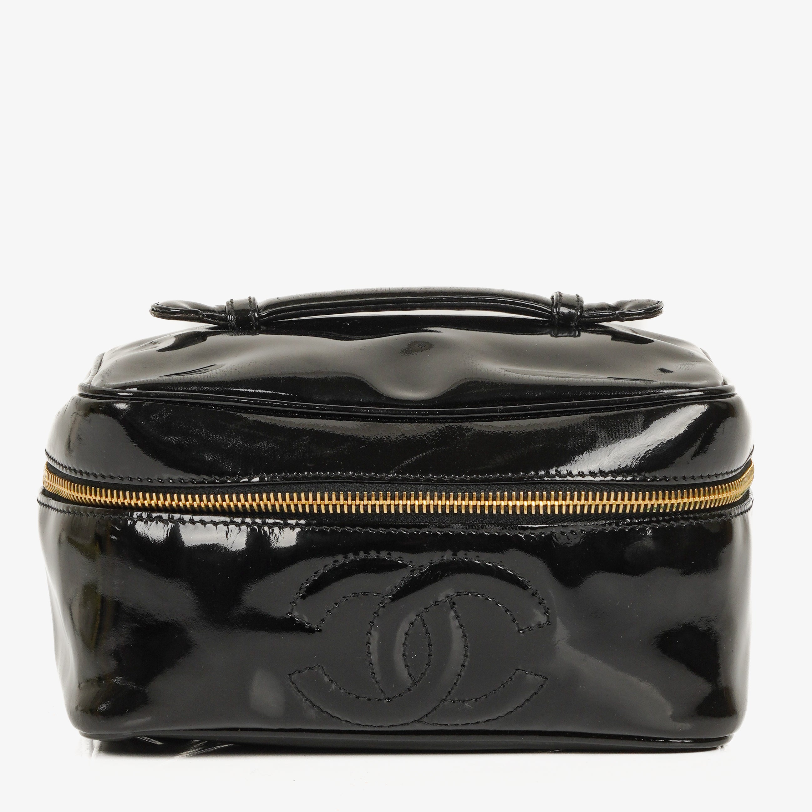 Chanel Black Patent Leather Vanity Case