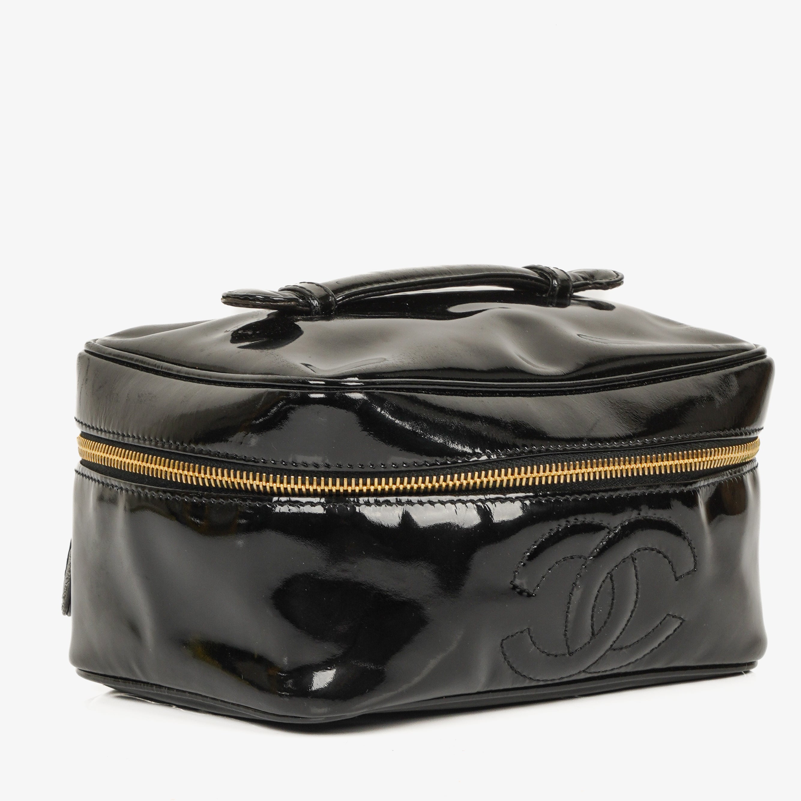 Chanel Black Patent Leather Vanity Case