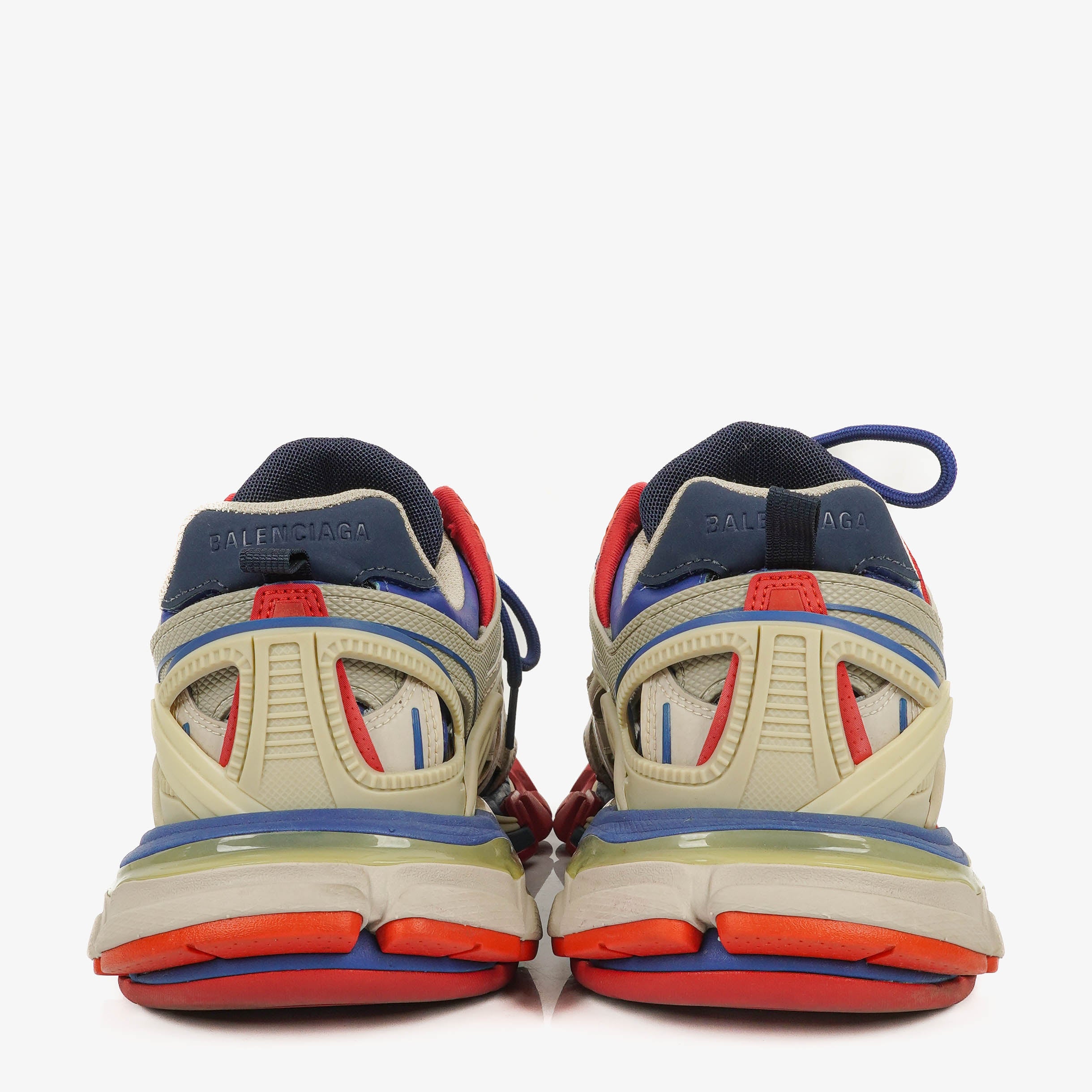 Balenciaga Track.2 Rubber Mesh Bi-Color Beige Blue Red Open Sneakers 42 